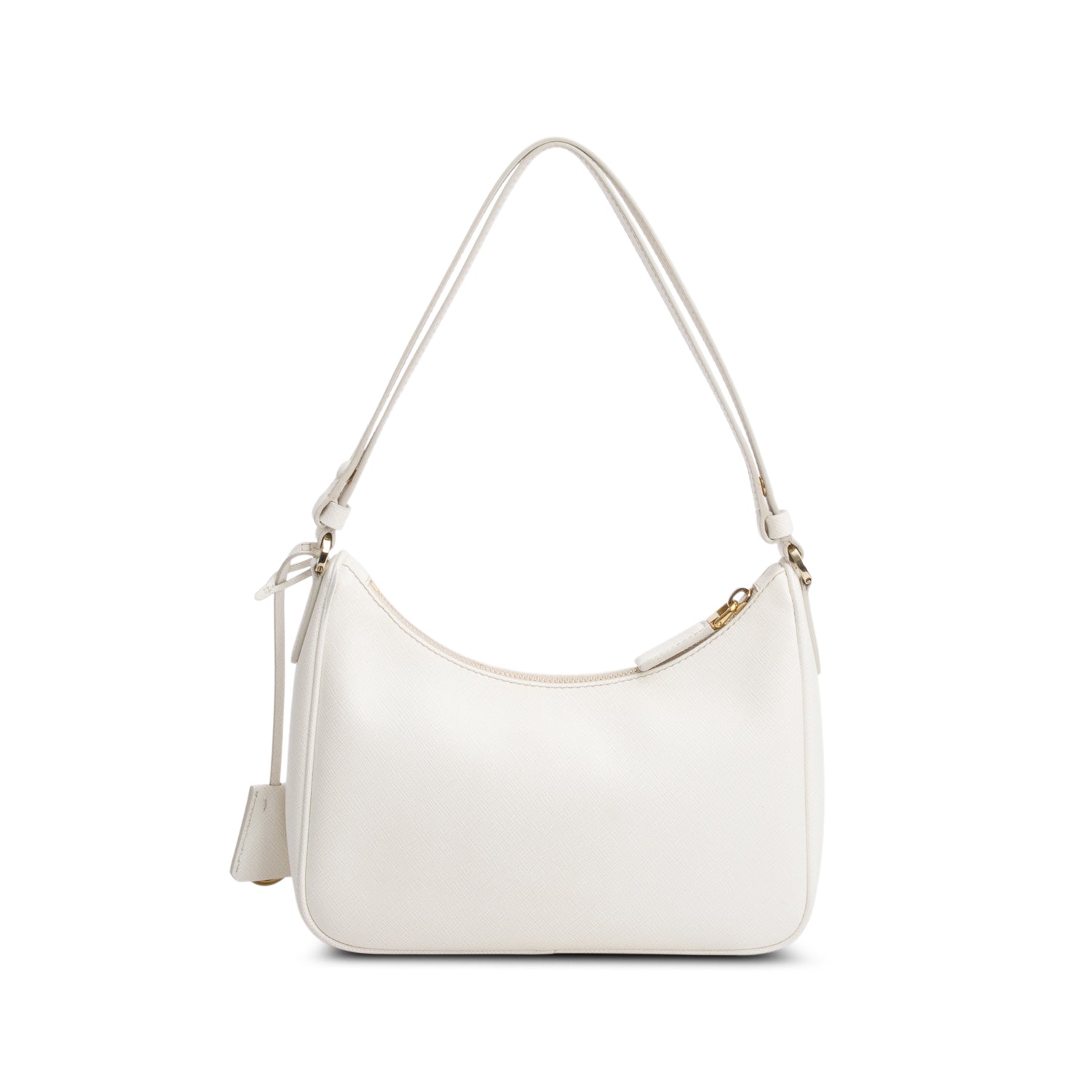 Prada 2023 White Saffiano Lux Mini Re-Edition Shoulder Bag w/ Box & Receipt