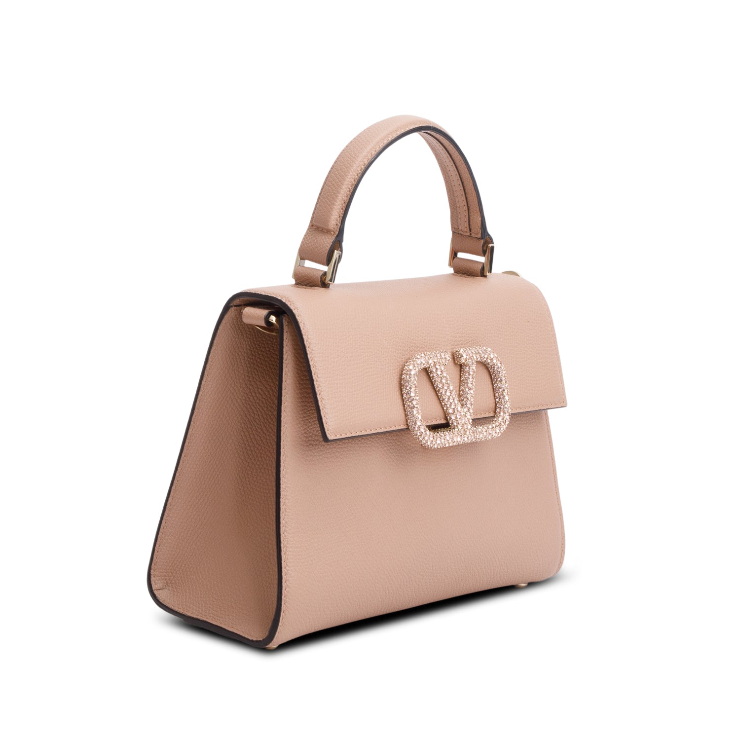 Valentino Pink Grainy Calfskin Small VSling Handbag w/ Box & Strap