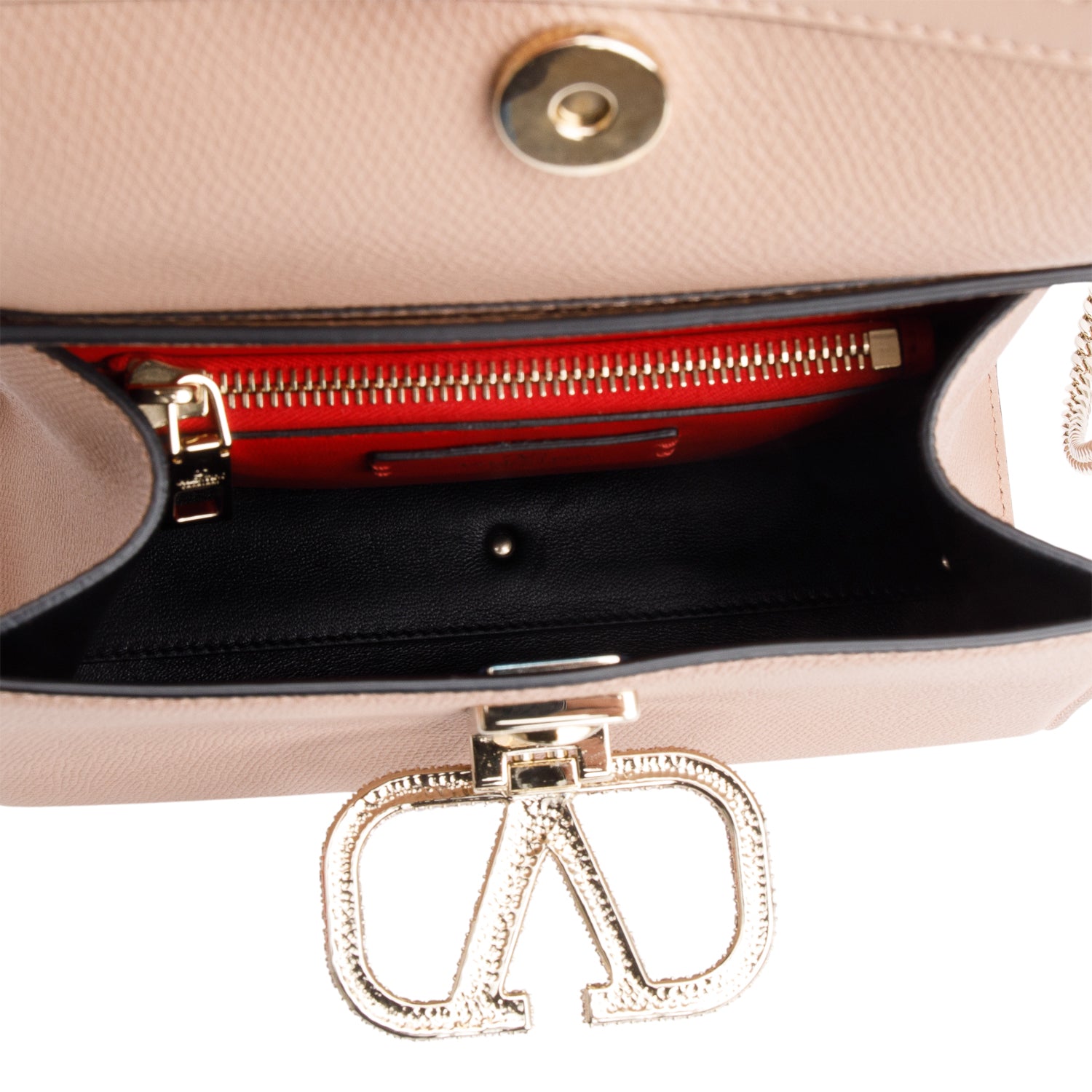 Valentino Pink Grainy Calfskin Small VSling Handbag w/ Box & Strap