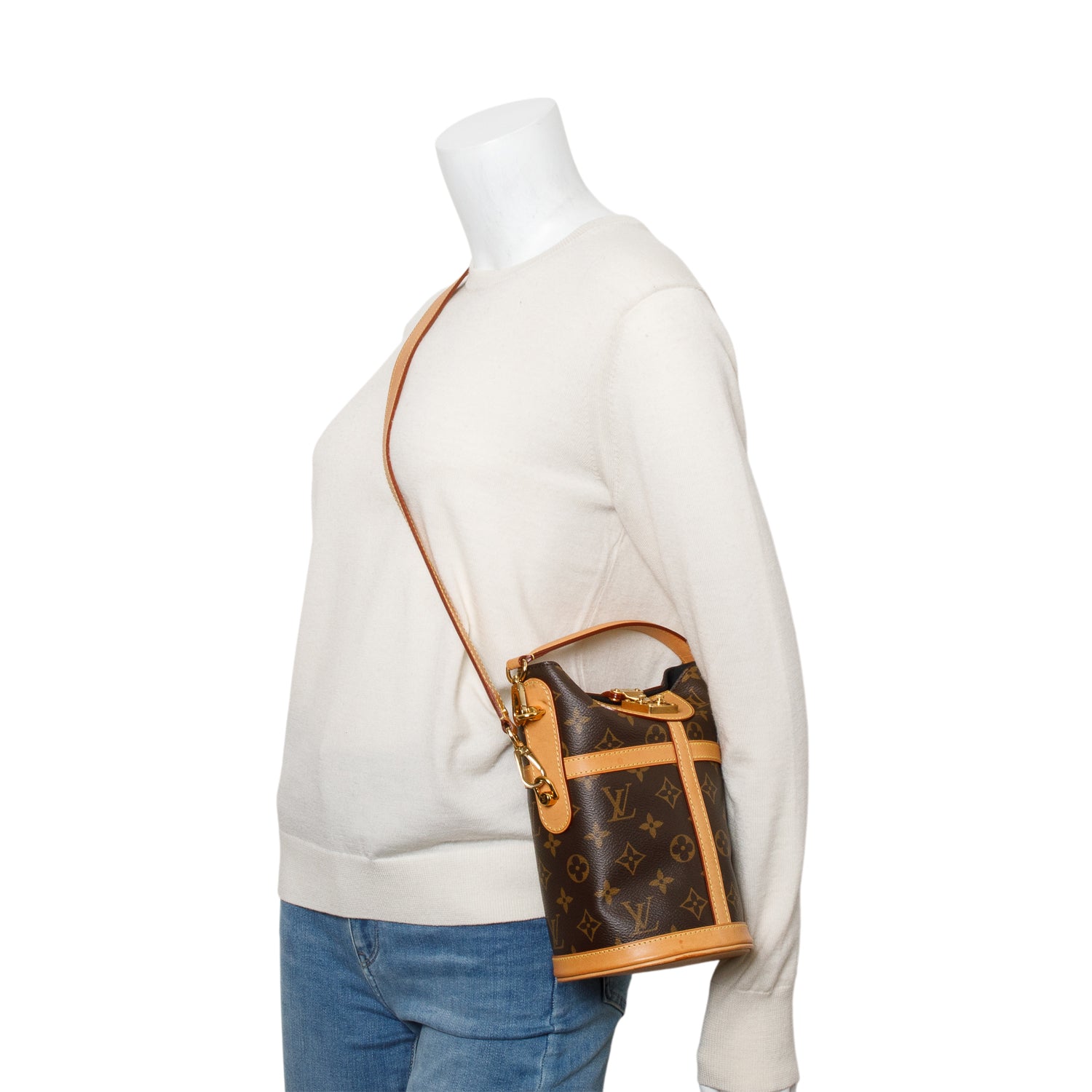 Louis Vuitton Monogram Duffle Crossbody Bag w/ Box & Straps