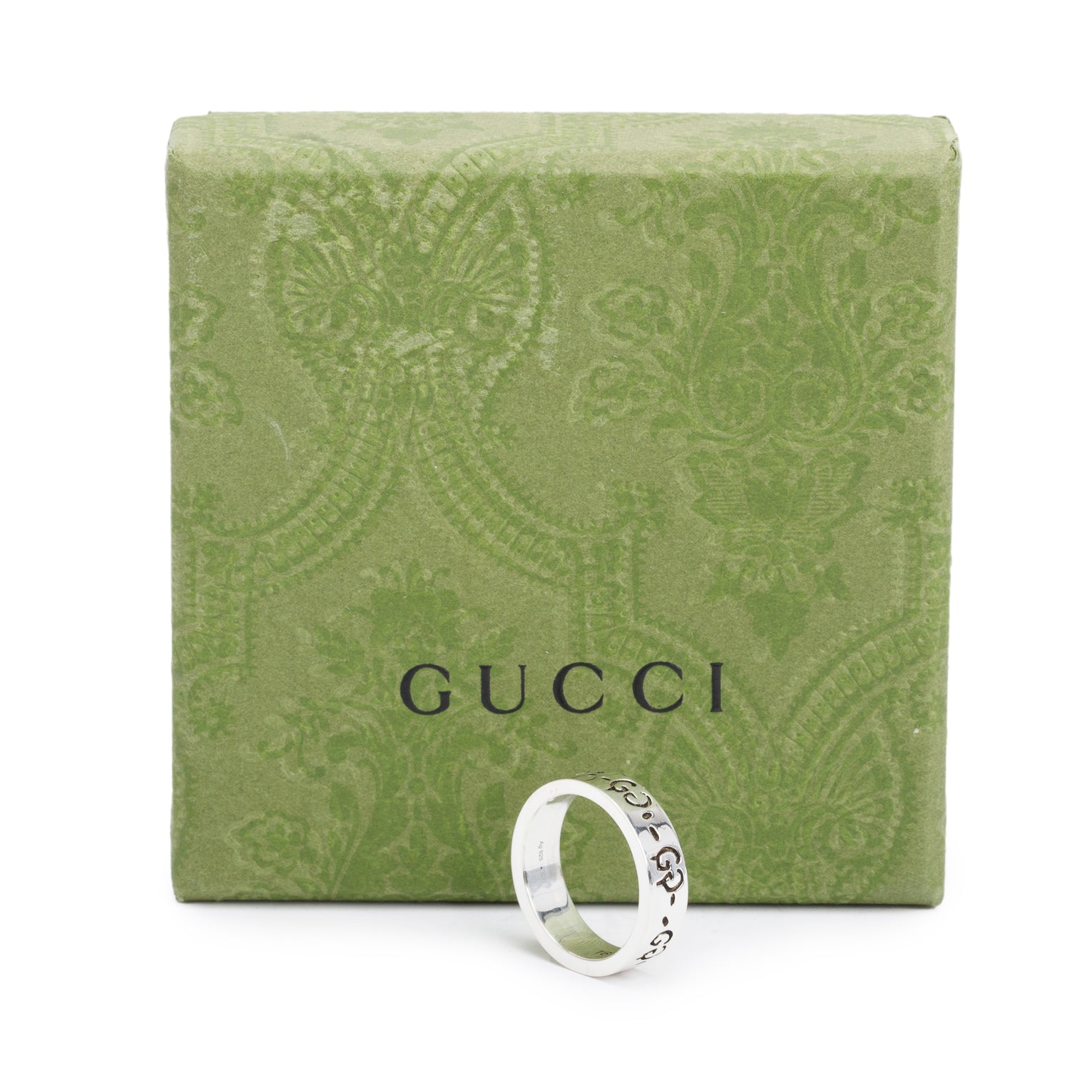 Gucci Sterling Silver Ghost Ring, Size 7.5 w/ Box