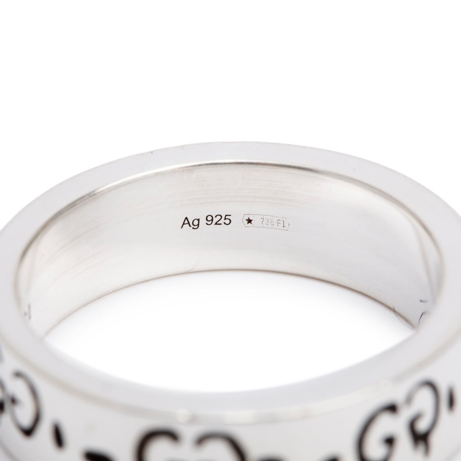 Gucci Sterling Silver Ghost Ring, Size 7.5 w/ Box