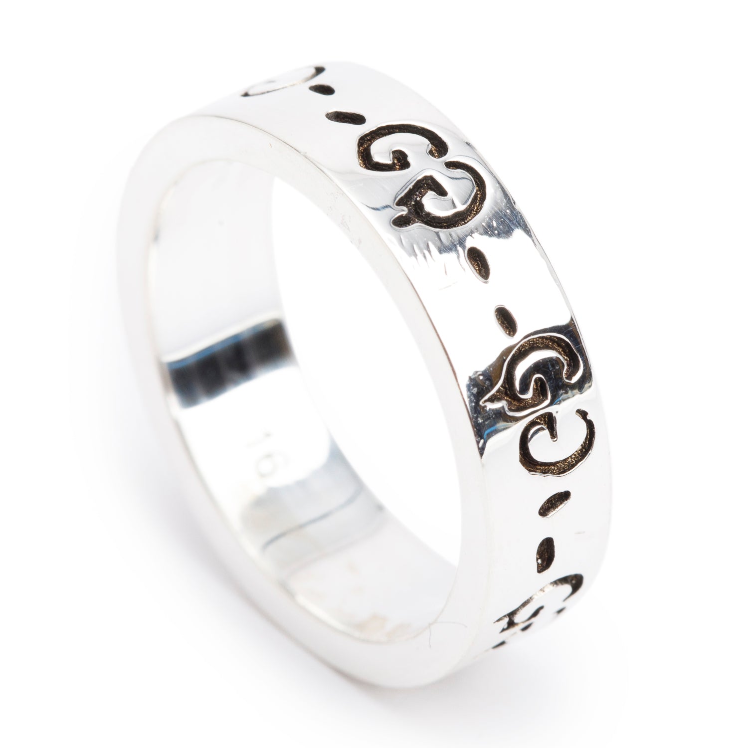 Gucci Sterling Silver Ghost Ring, Size 7.5 w/ Box