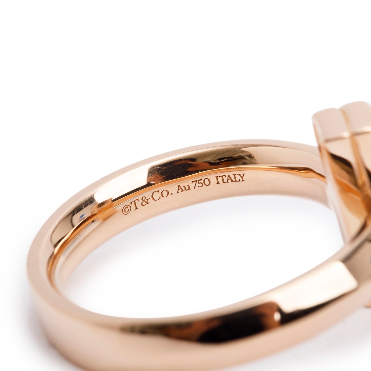 Tiffany & Co. 18k Rose Gold T1 Ring, Size 9 w/ Box