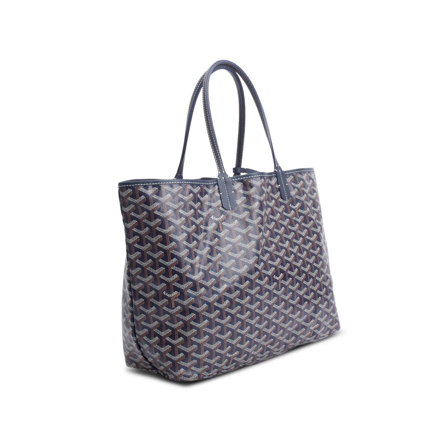 Goyard 2024 Navy Saint Louis PM Tote w/ Pouch