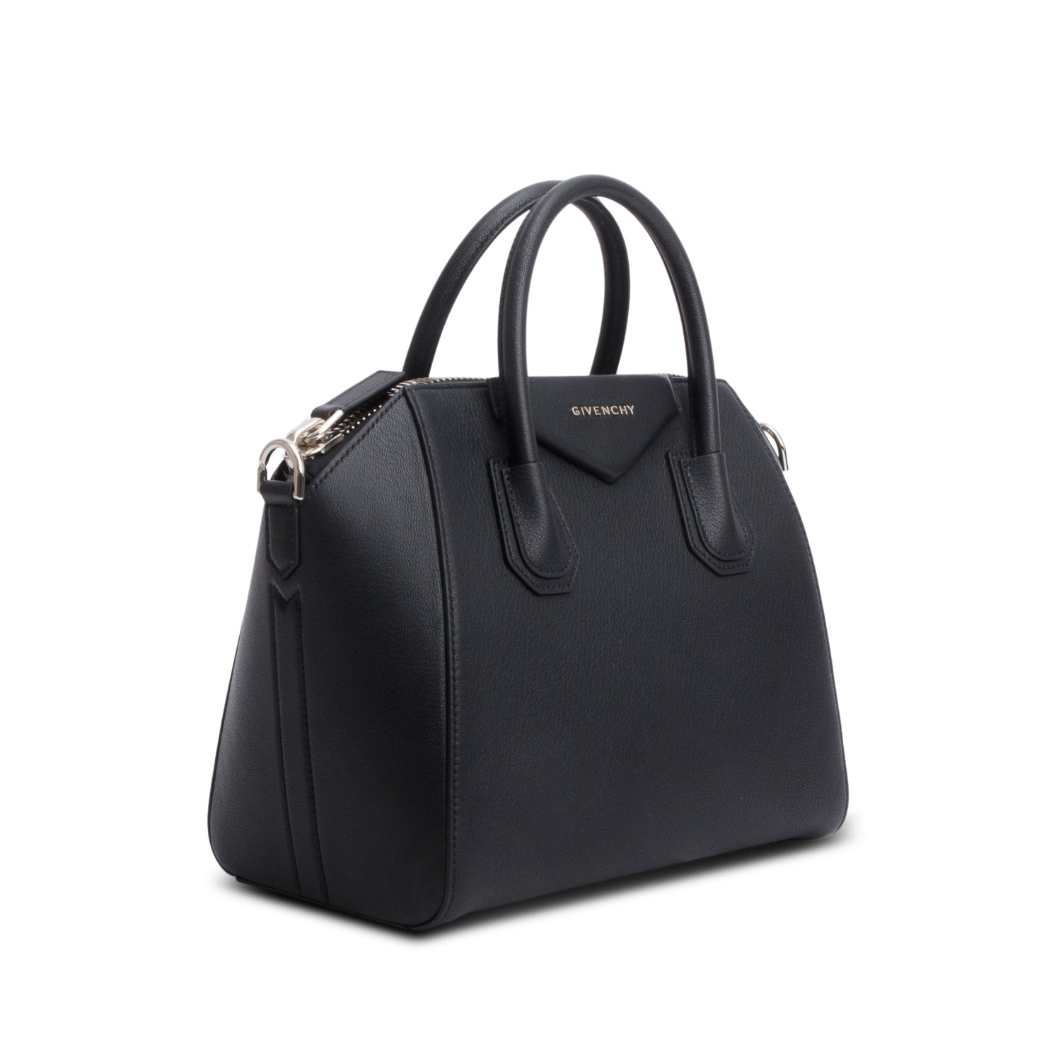 Givenchy 2022 Black Grained Leather Small Antigona Satchel