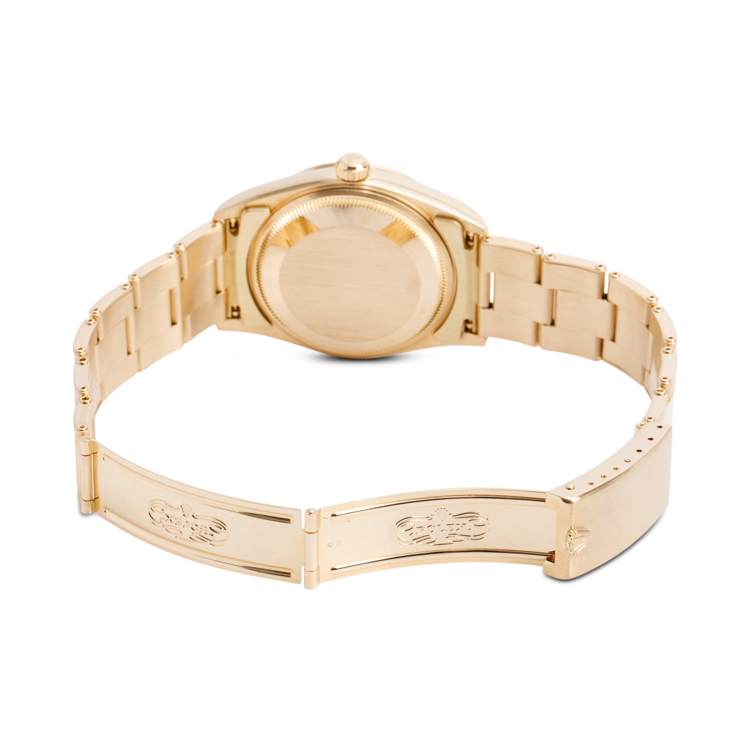 Rolex 18k Yellow Gold Oyster Perpetual Date 34 MM Watch Champagne Dial 15238 w/ Box & Papers