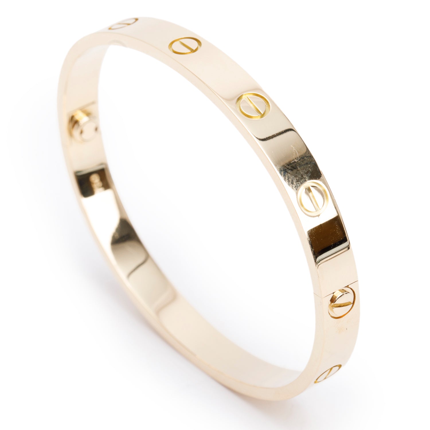 Cartier 18k Yellow Gold Love Bracelet, Classic Model, Size 17 w/ Box & Certificate