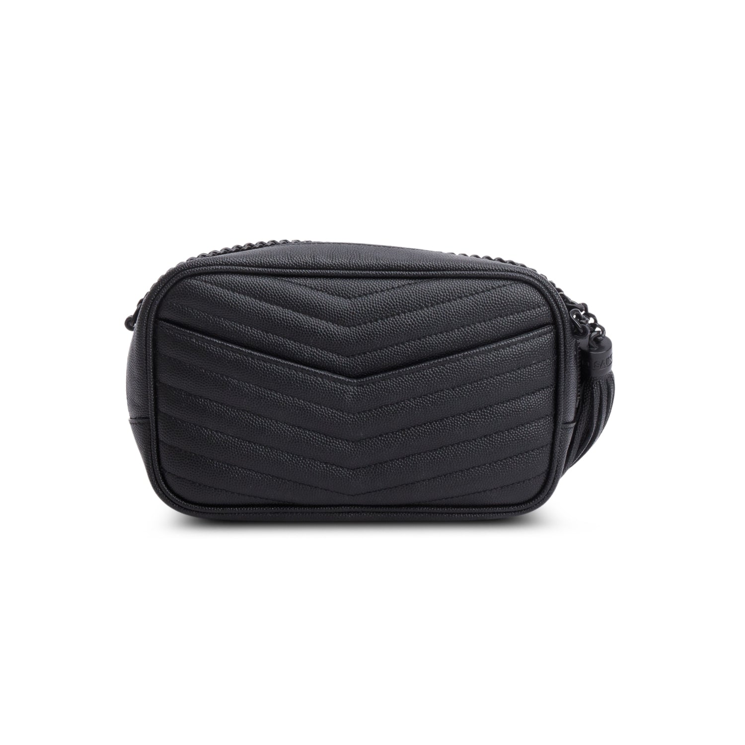 Saint Laurent Black Grain de Poudre Matelasse Mini Lou Camera Bag