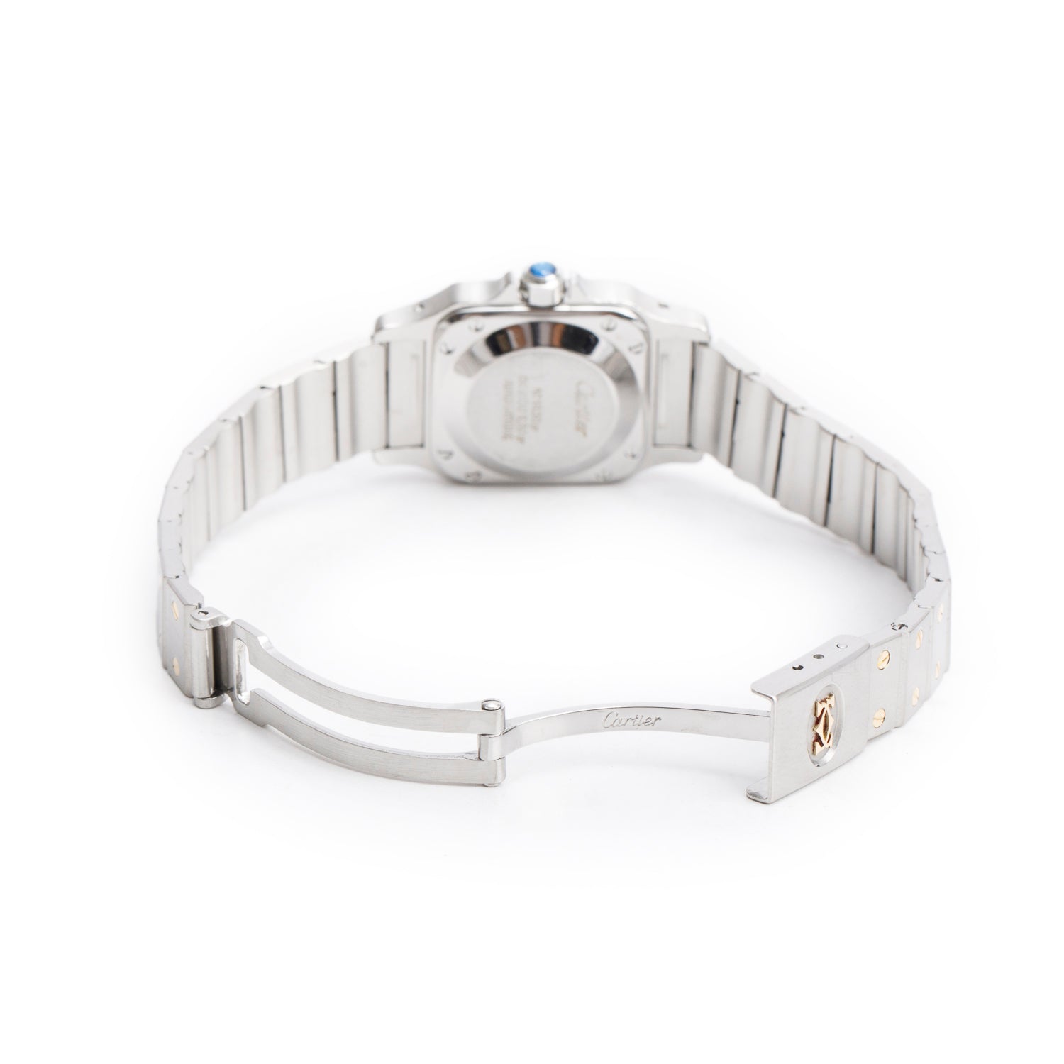 Cartier Stainless Steel & 18k Yellow Gold Santos Carree Automatic Watch, Small Model 0902 w/ Papers