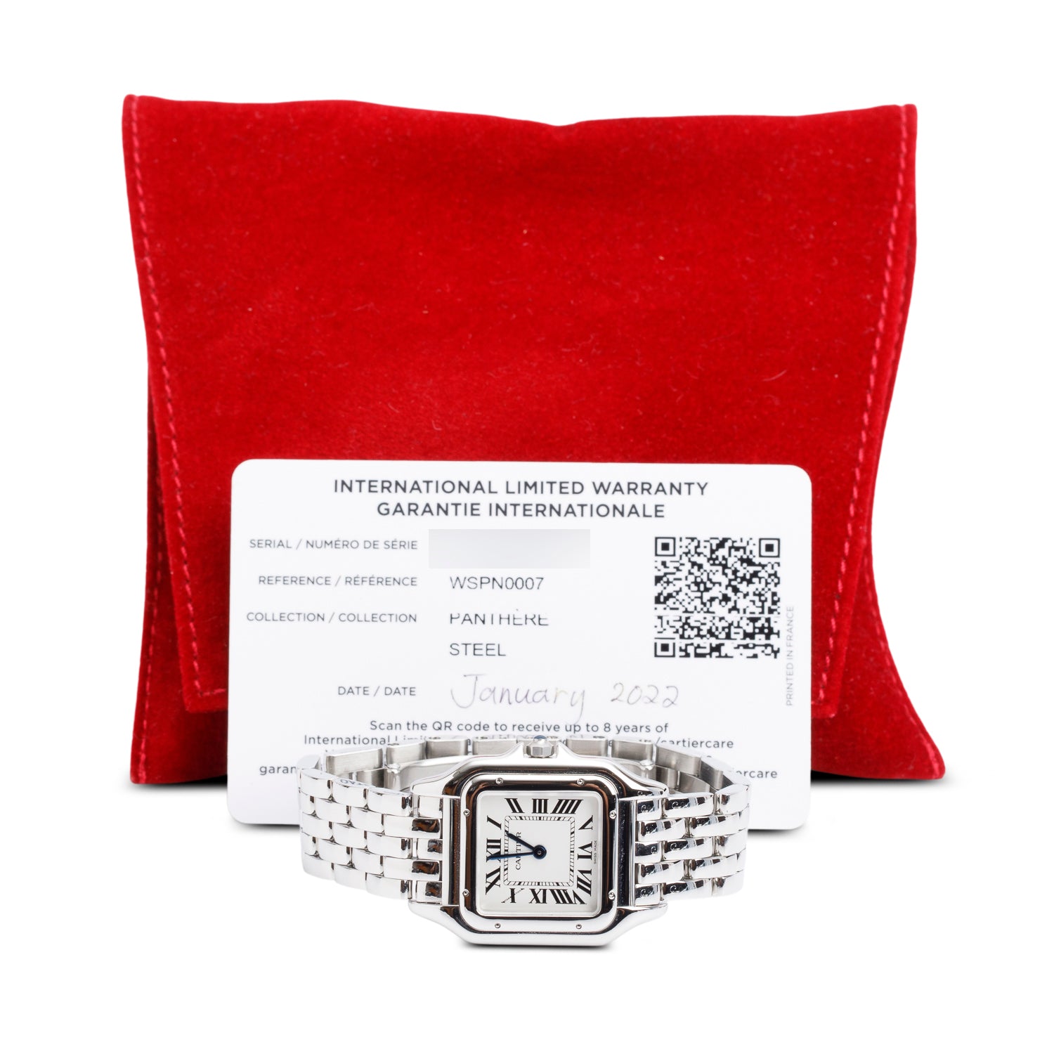 Cartier 2022 Stainless Steel Panthere de Cartier Watch, Medium Model 4016 w/ Papers