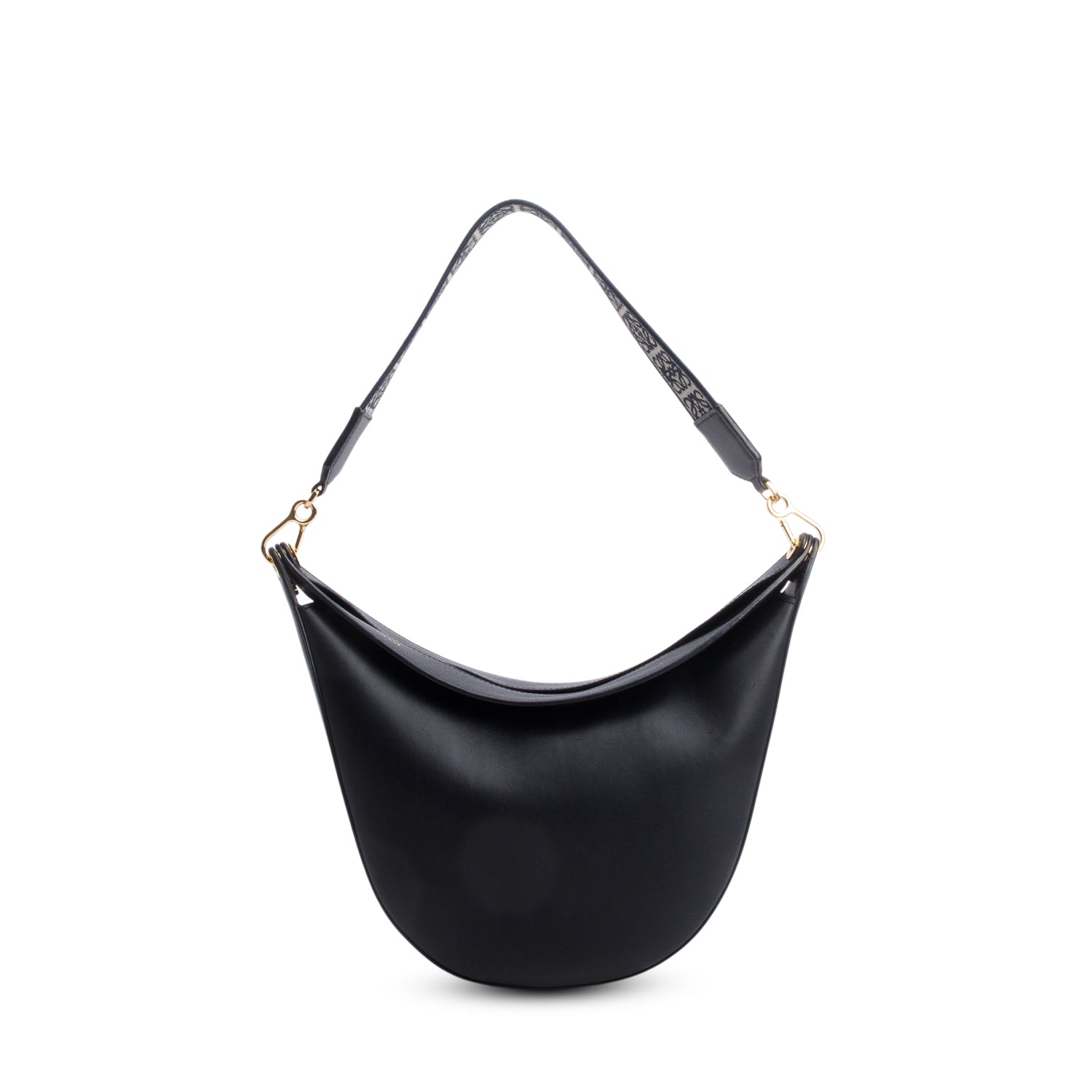 Loewe Black Satin Calfskin Jacquard Medium Luna Bag