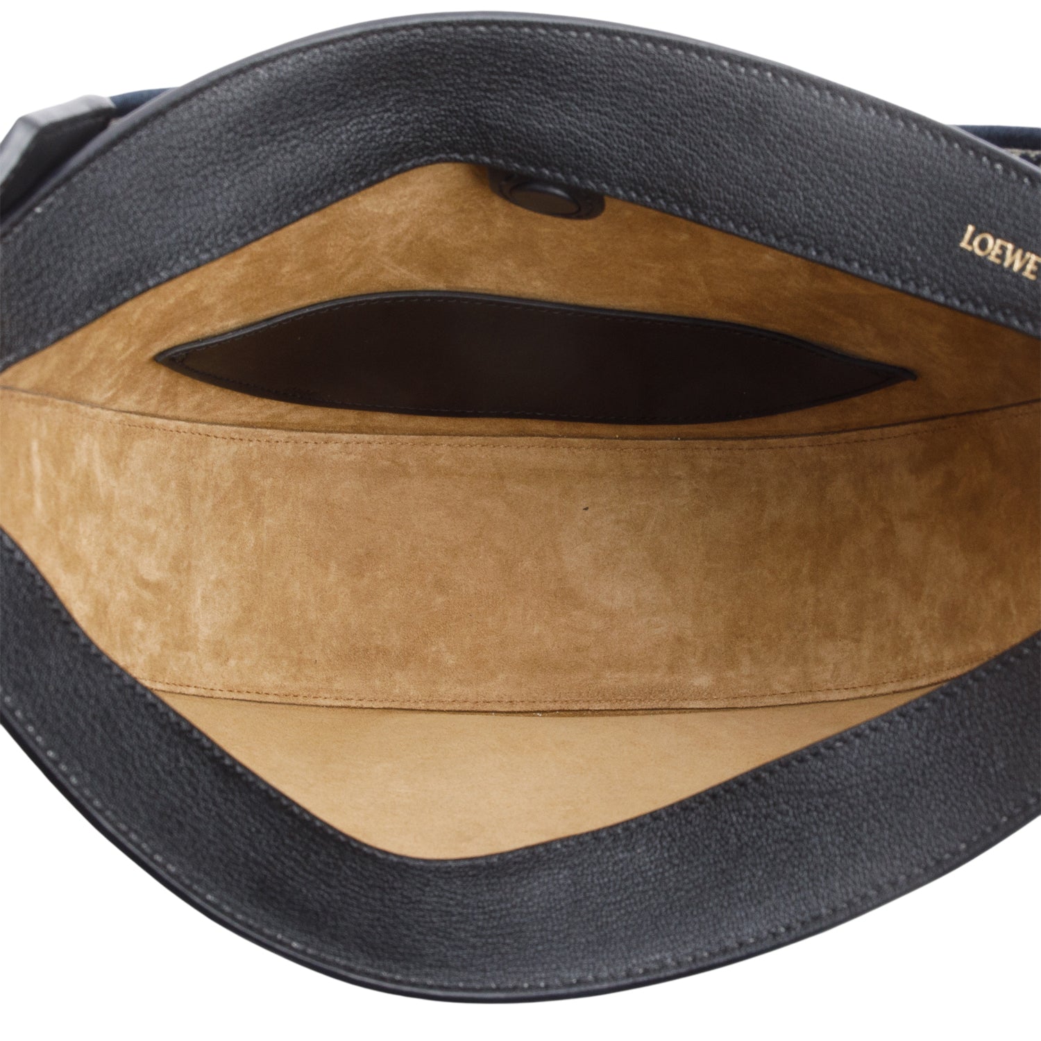 Loewe Black Satin Calfskin Jacquard Medium Luna Bag