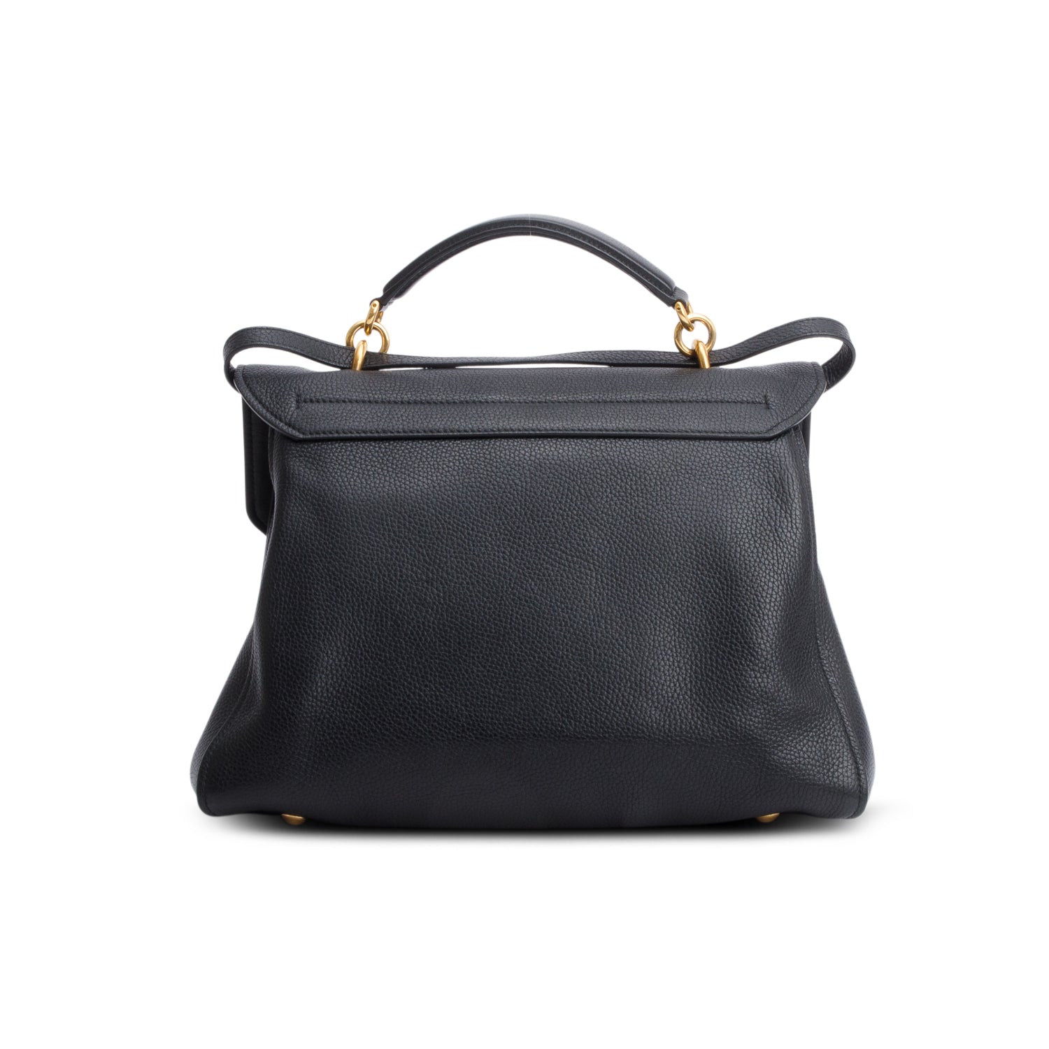 Ferragamo Black Calfskin Margot Top Handle Bag w/ Strap