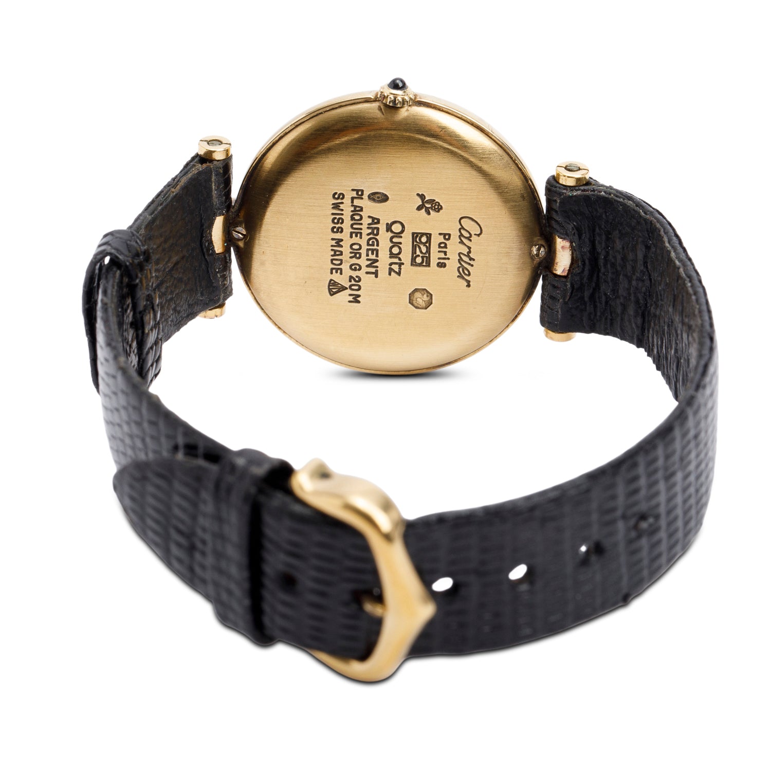 Cartier Vintage 18k Gold Vermeil Sterling Silver Argent Must De Cartier Vendome 30 MM Quartz Watch