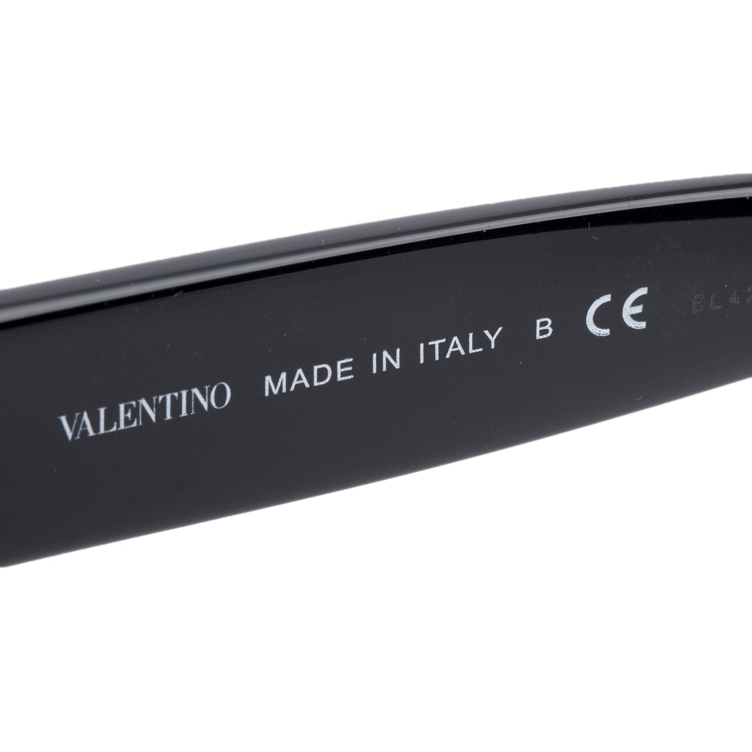 Valentino VA4080 Black Acetate VLogo Rectangle Sunglasses w/ Case