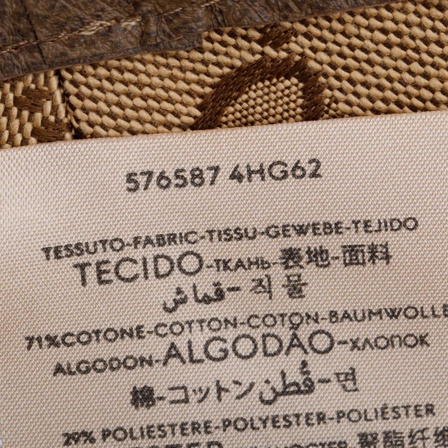 Gucci Brown Monogram Textured Dollar Calfskin GG Canvas Bucket Hat, Size S 57