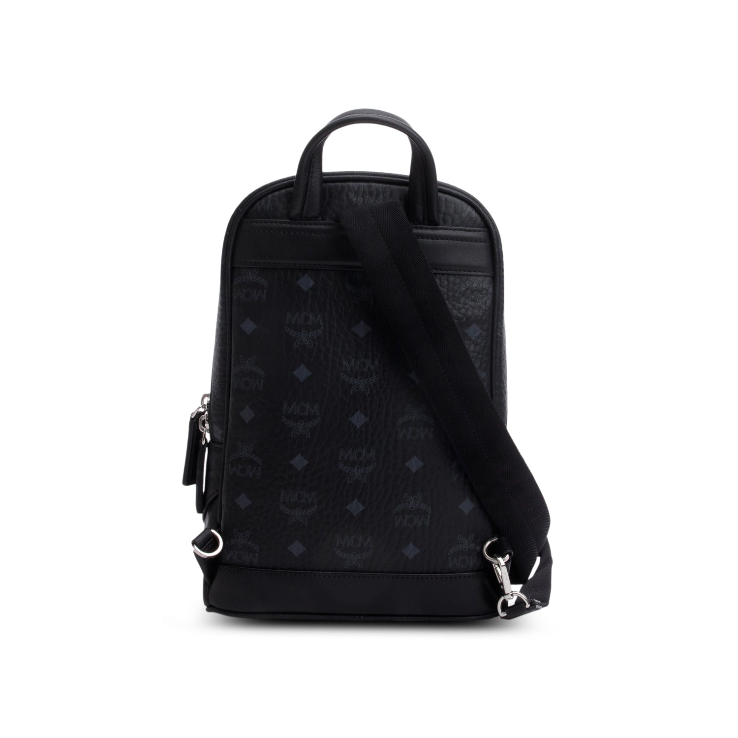 MCM Black Visetos Aren Slingback Bag