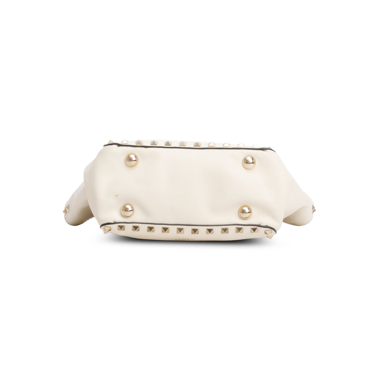Valentino Cream Leather Mini Rockstud Tote w/ Strap
