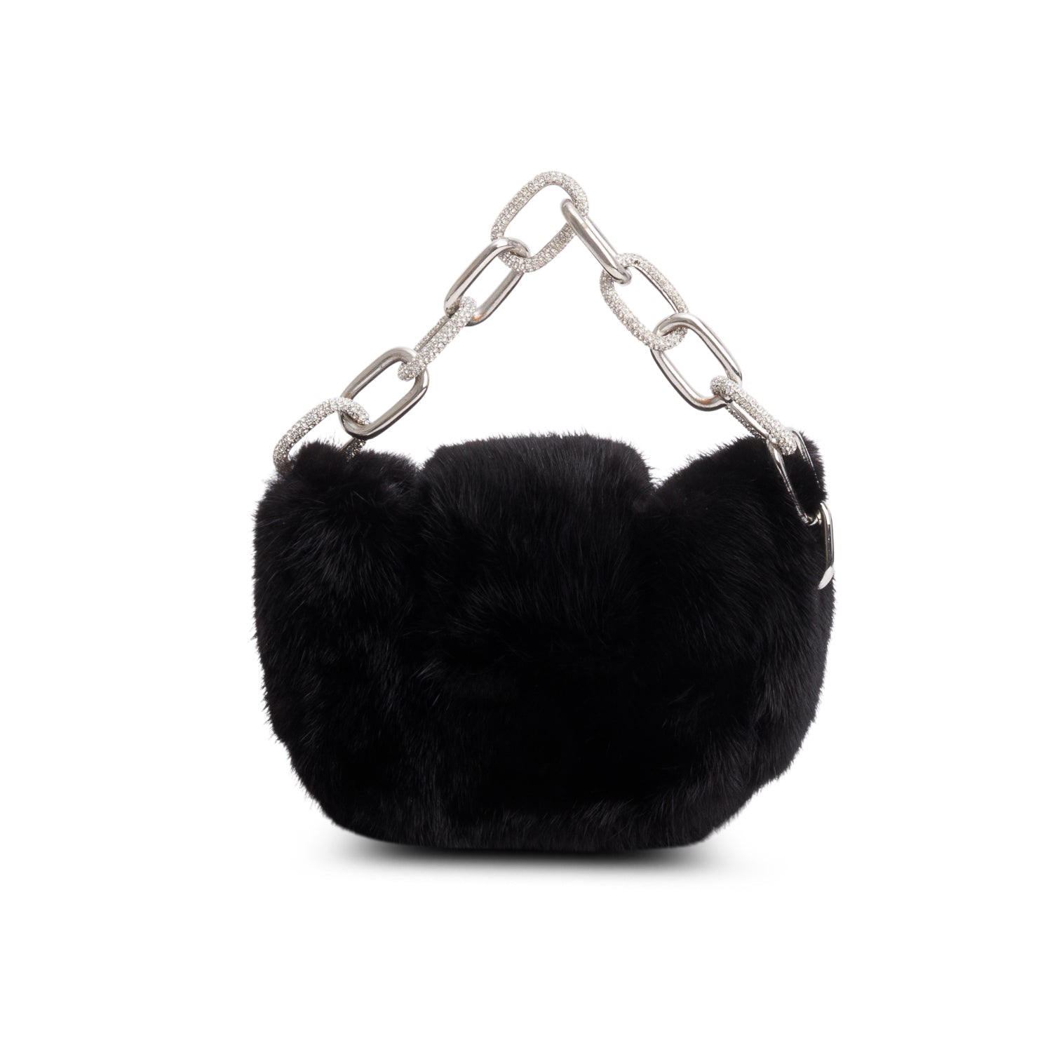 Alexander Wang Black Fur Micro Mini Ceo Bag