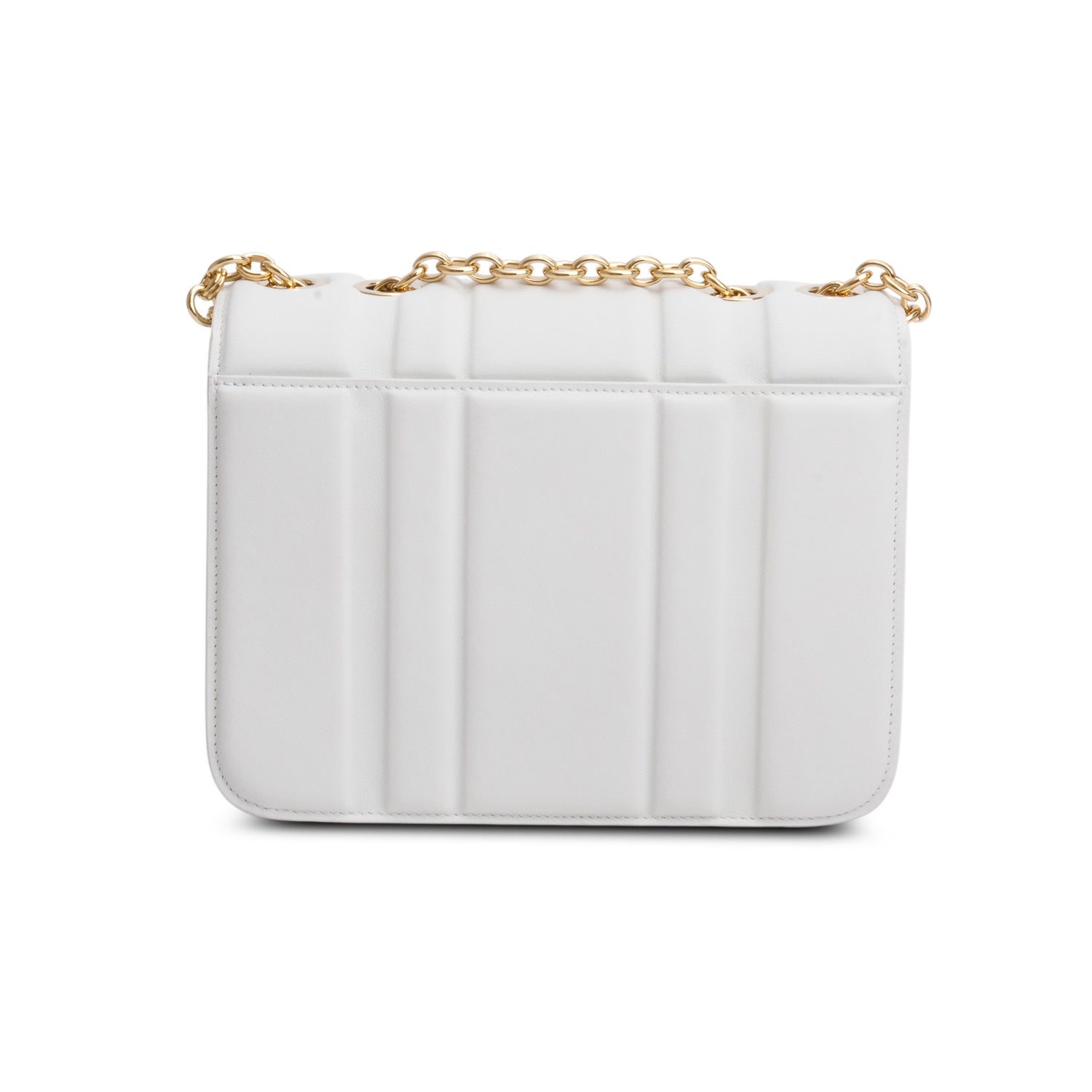Ferragamo White Leather Gancini Leather Shoulder Bag