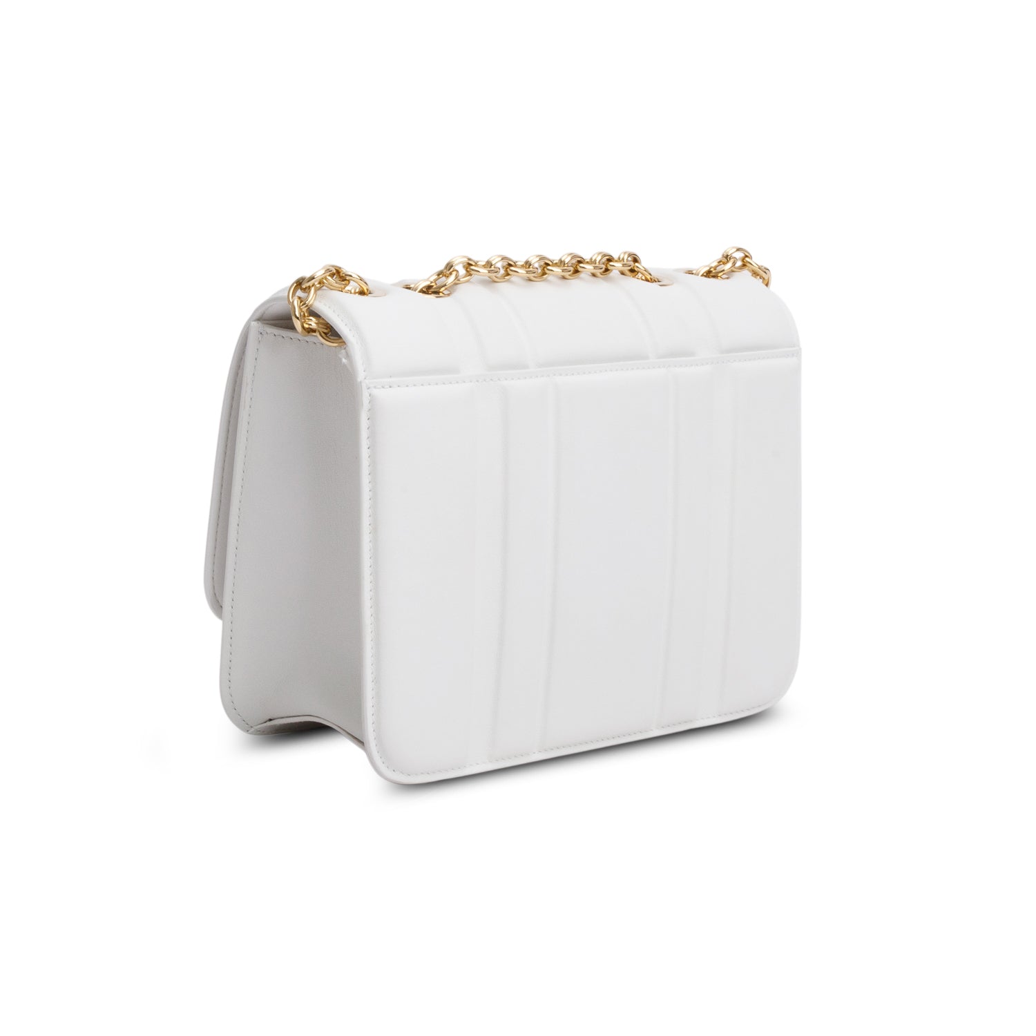 Ferragamo White Leather Gancini Leather Shoulder Bag