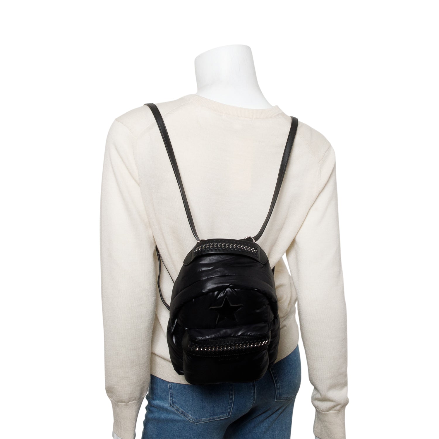 Stella McCartney Black Polyamide Falabella Go Star Backpack