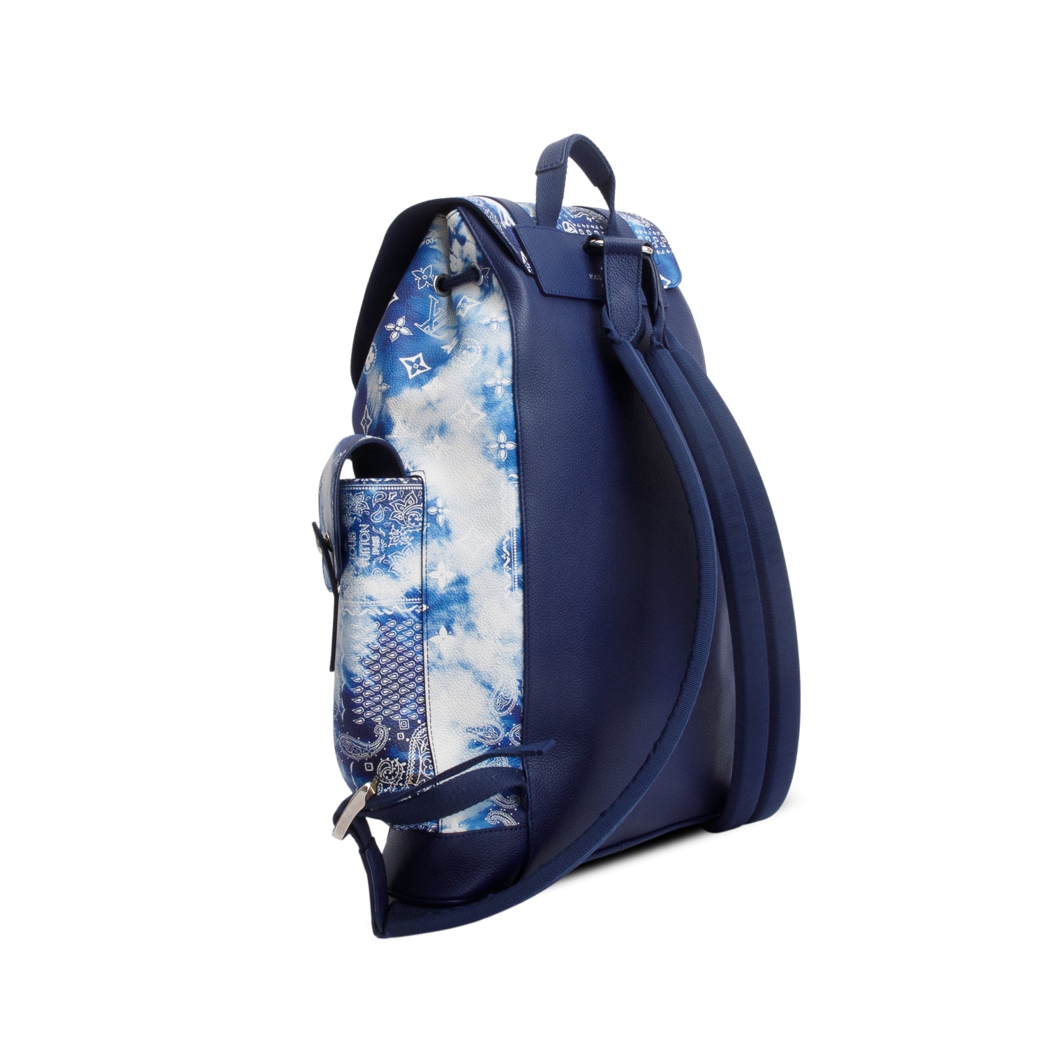Louis Vuitton Blue Cowhide Monogram Bandana Christopher MM Backpack