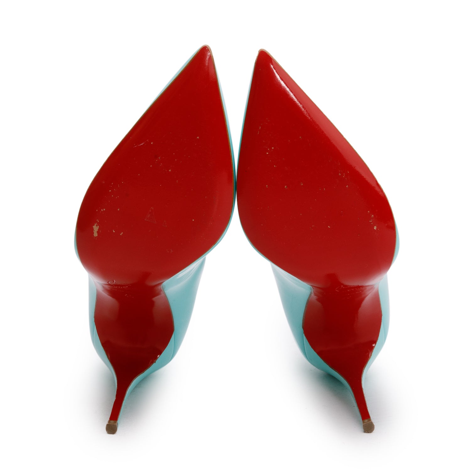 Christian Louboutin Teal Patent Leather Pigalle Follies 100 Pumps, Size 40 w/ Box