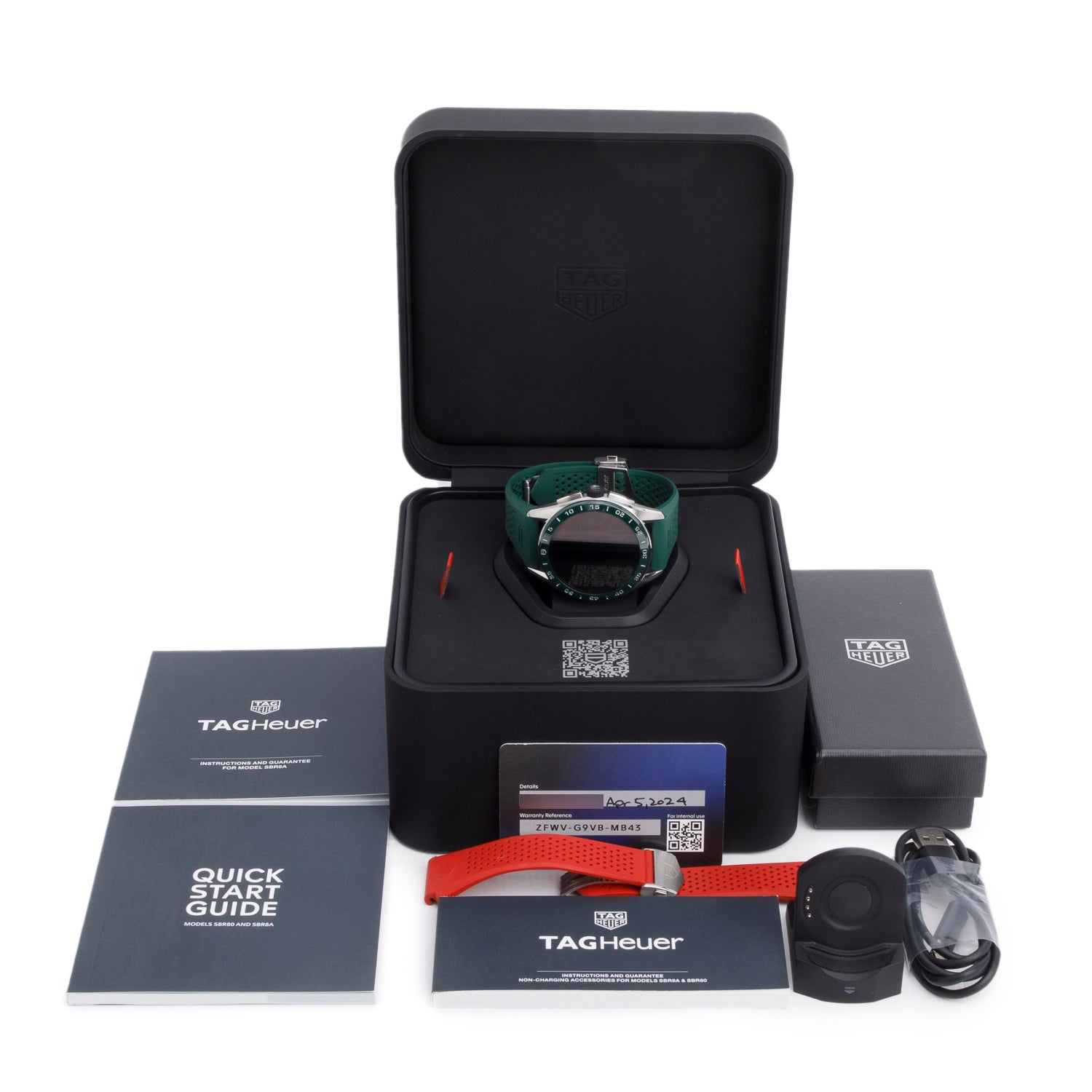 Tag Heuer 2024 Stainless Steel Connected Calibre E4 45 MM Digital Smart Watch SBR8A w/ Box, Papers, Extra Strap & Charger
