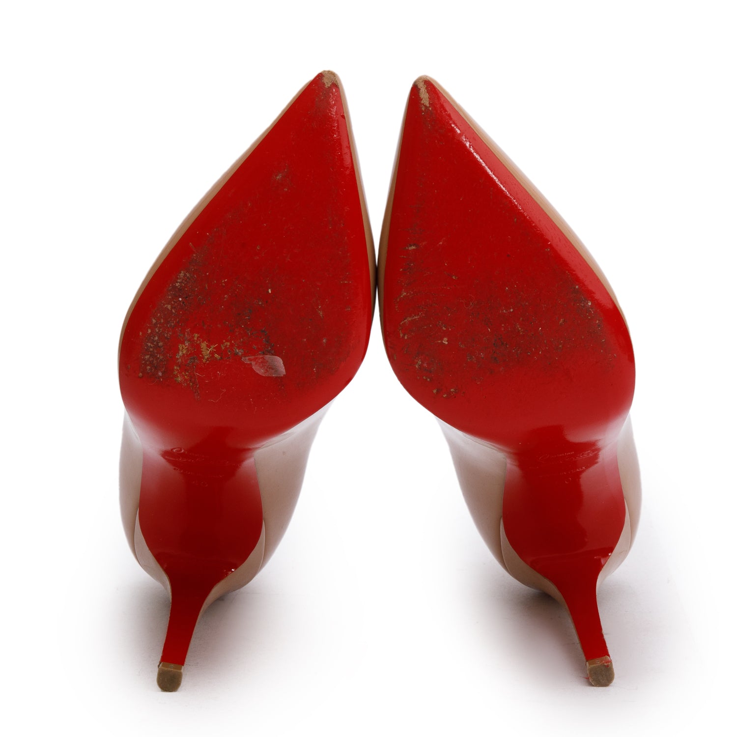 Christian Louboutin Nude Patent Leather Pigalle 100 Pumps, Size 40 w/ Box