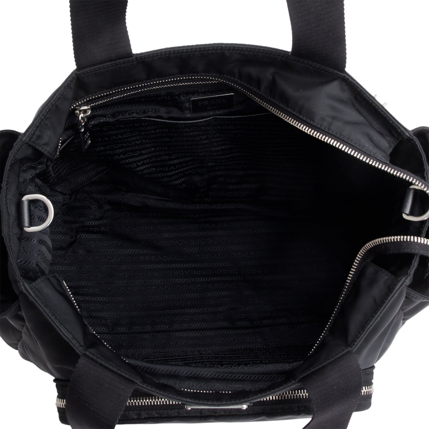 Prada Black Tessuto Nylon Diaper Bag w/ Strap