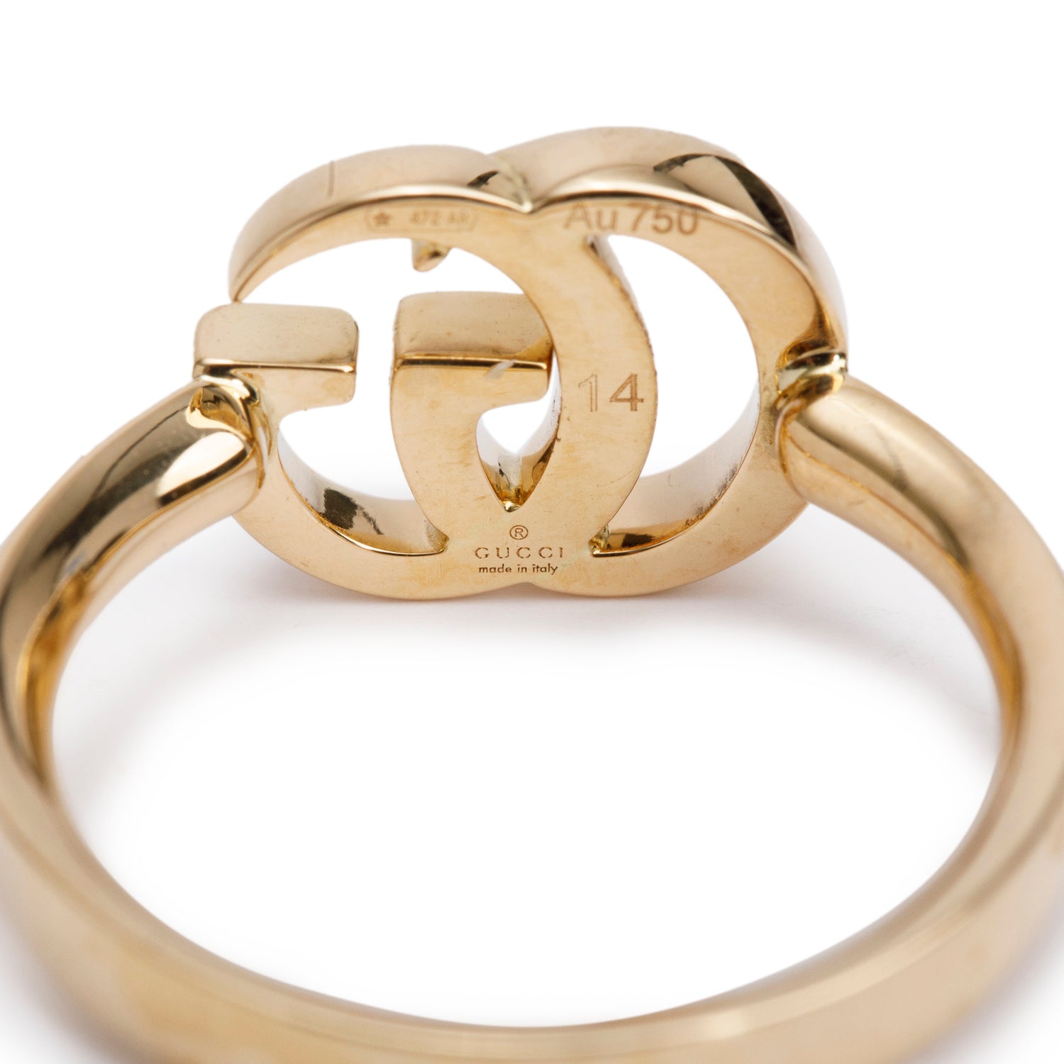 Gucci 18k Yellow Gold Running G Ring, Size 14 6.75 w/ Box & Receipt
