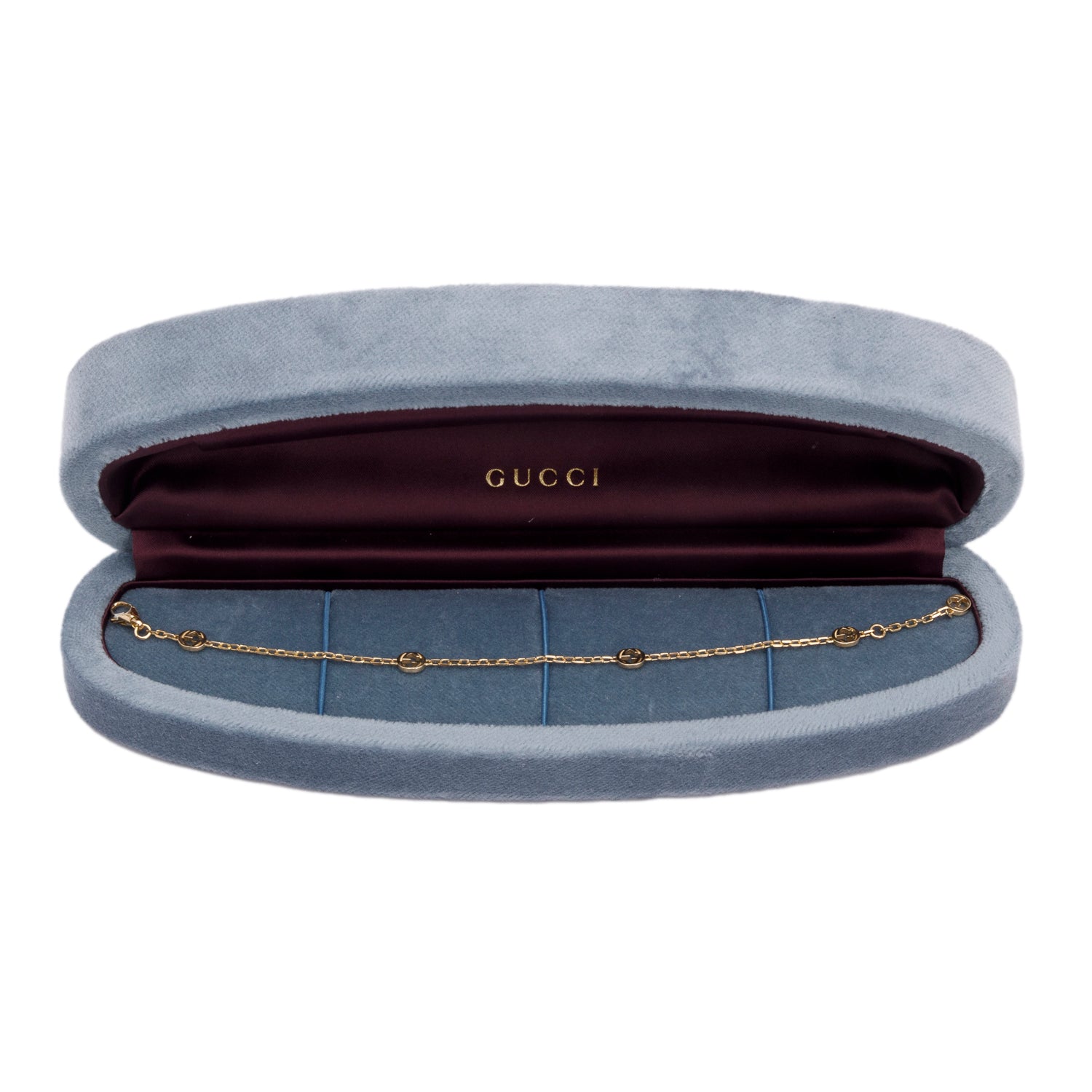 Gucci 18k Yellow Gold Interlocking G Station Bracelet w/ Box & Receipt