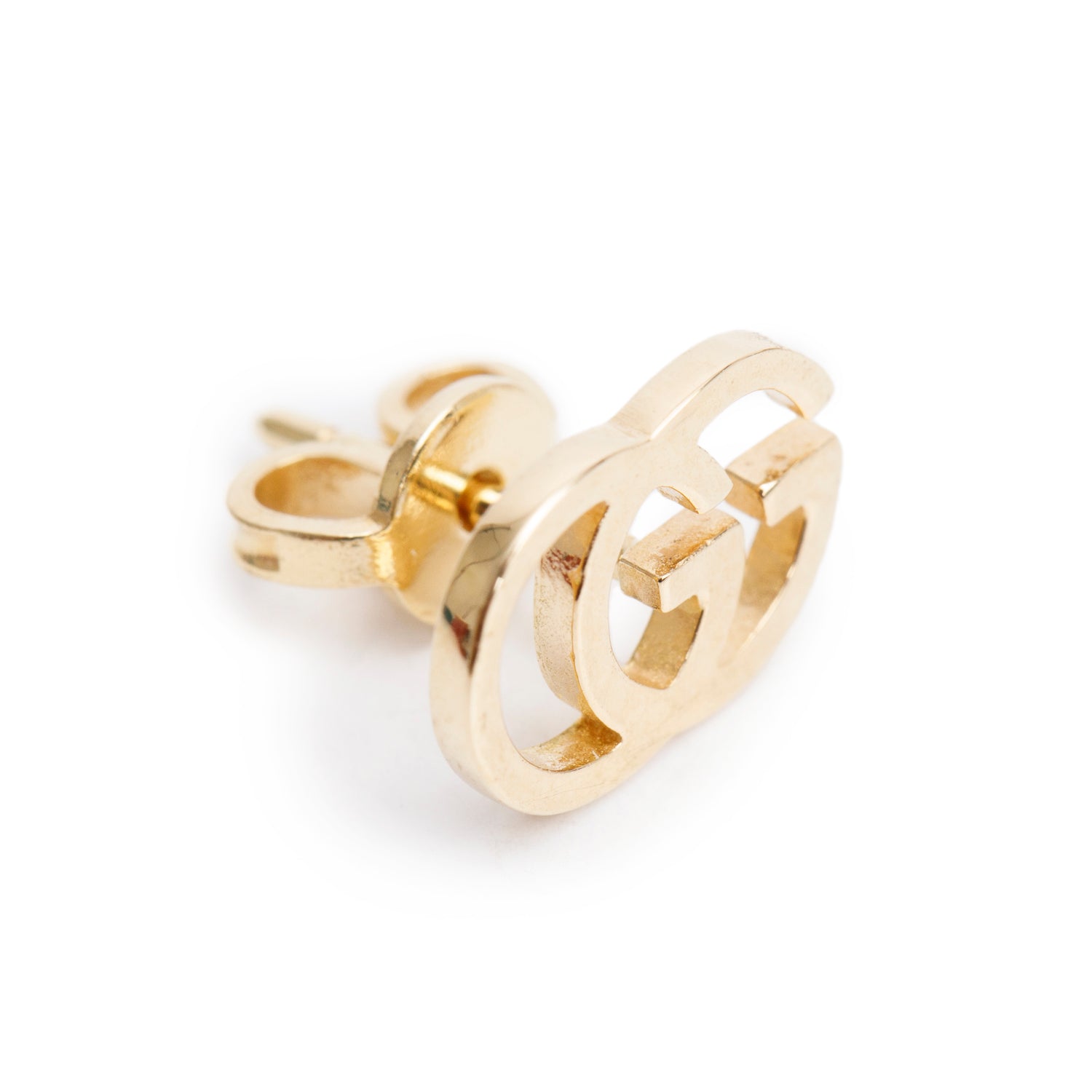 Gucci 18k Yellow Gold Interlocking G Tissue Stud Earrings w/ Box & Receipt