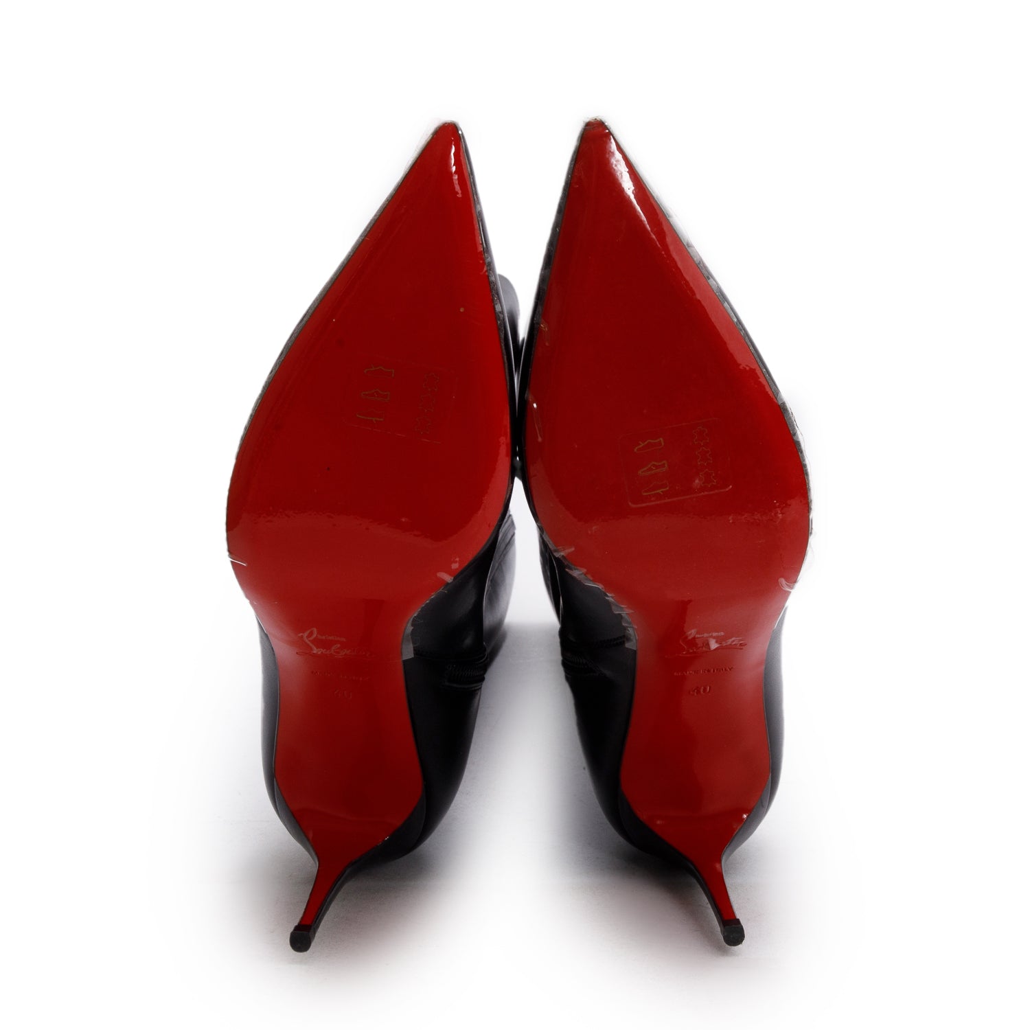 Christian Louboutin Black Calfskin Leather Kate Knee High Boots, Size 40 w/ Box