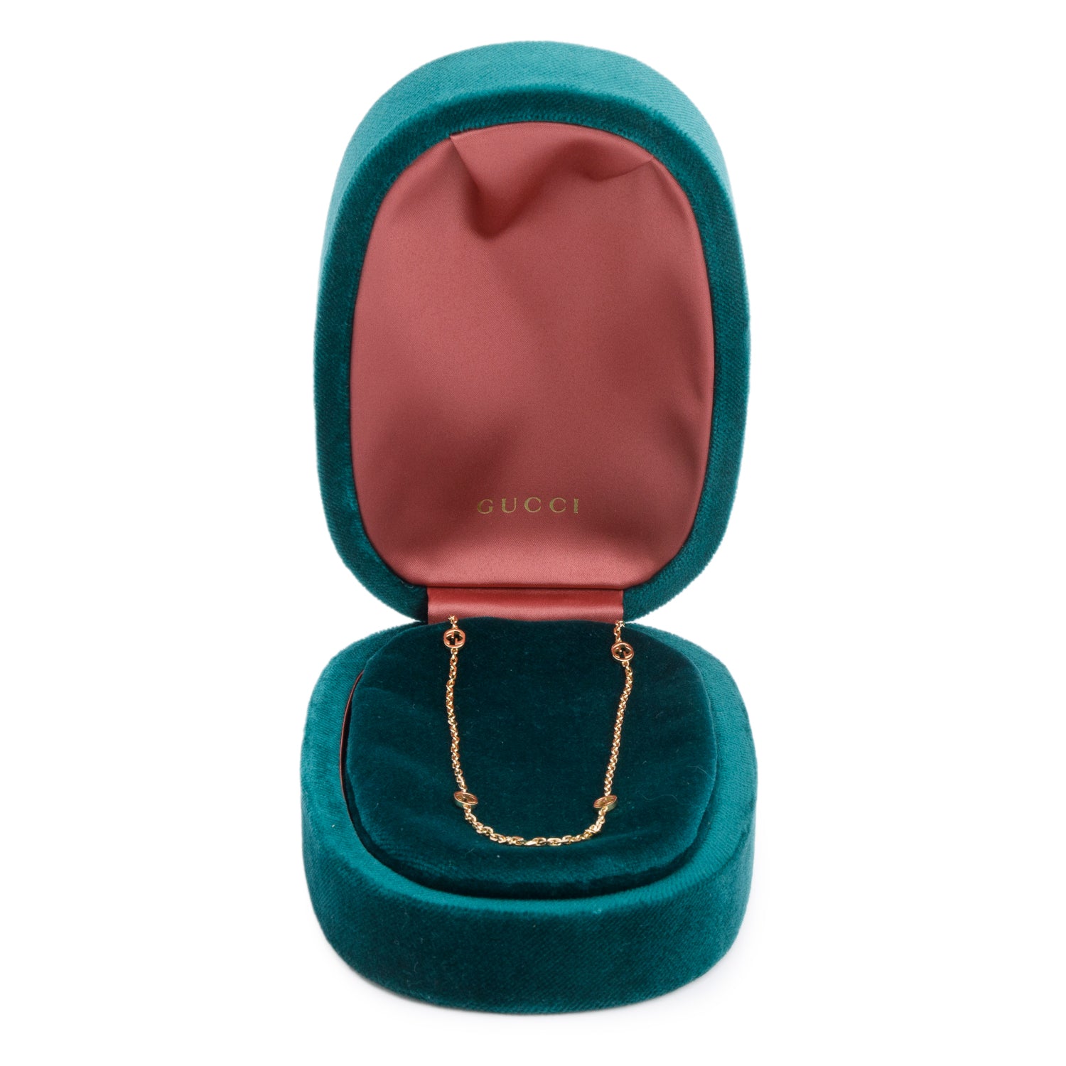 Gucci 18k Yellow Gold Interlocking G Station Long Necklace w/ Box & Receipt