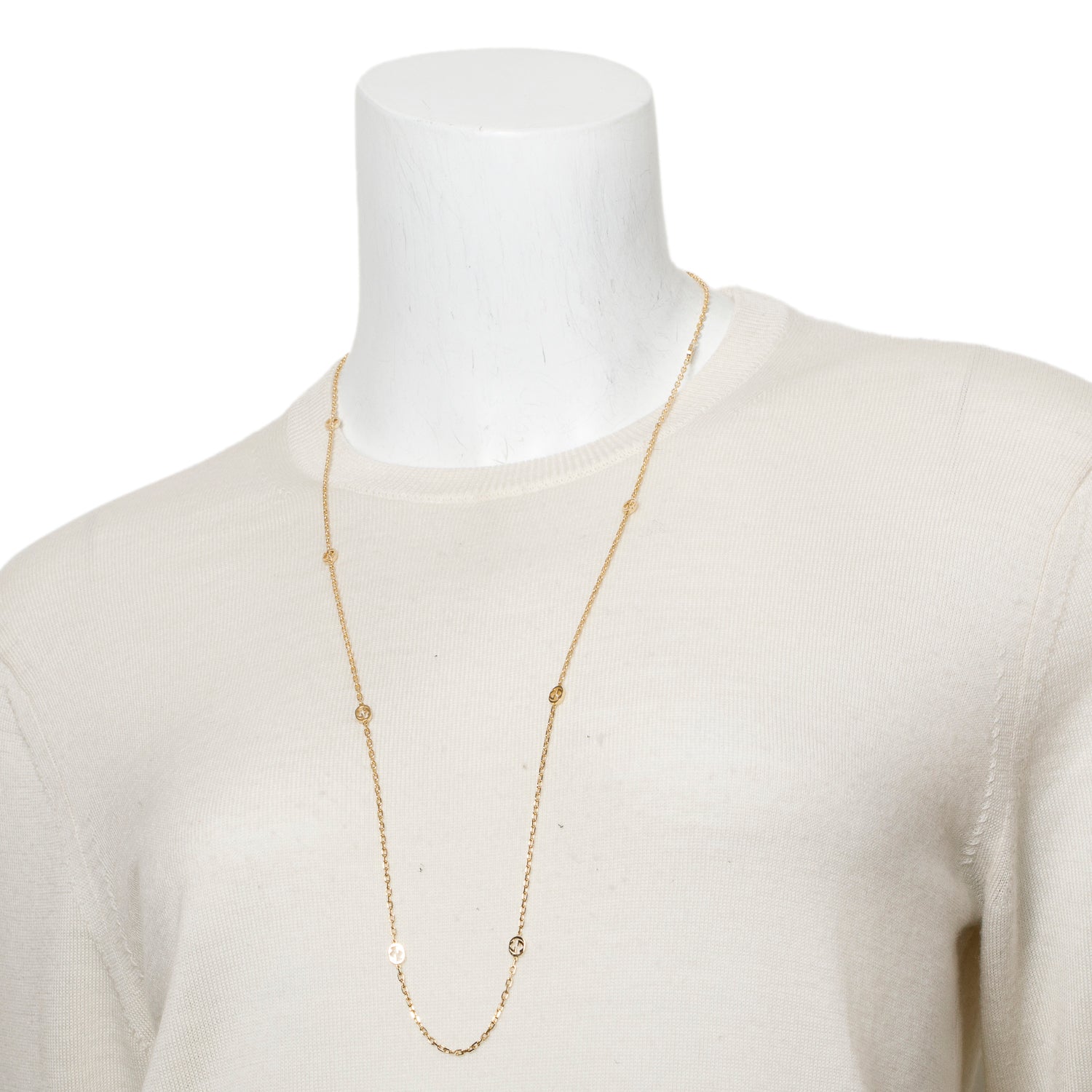 Gucci 18k Yellow Gold Interlocking G Station Long Necklace w/ Box & Receipt