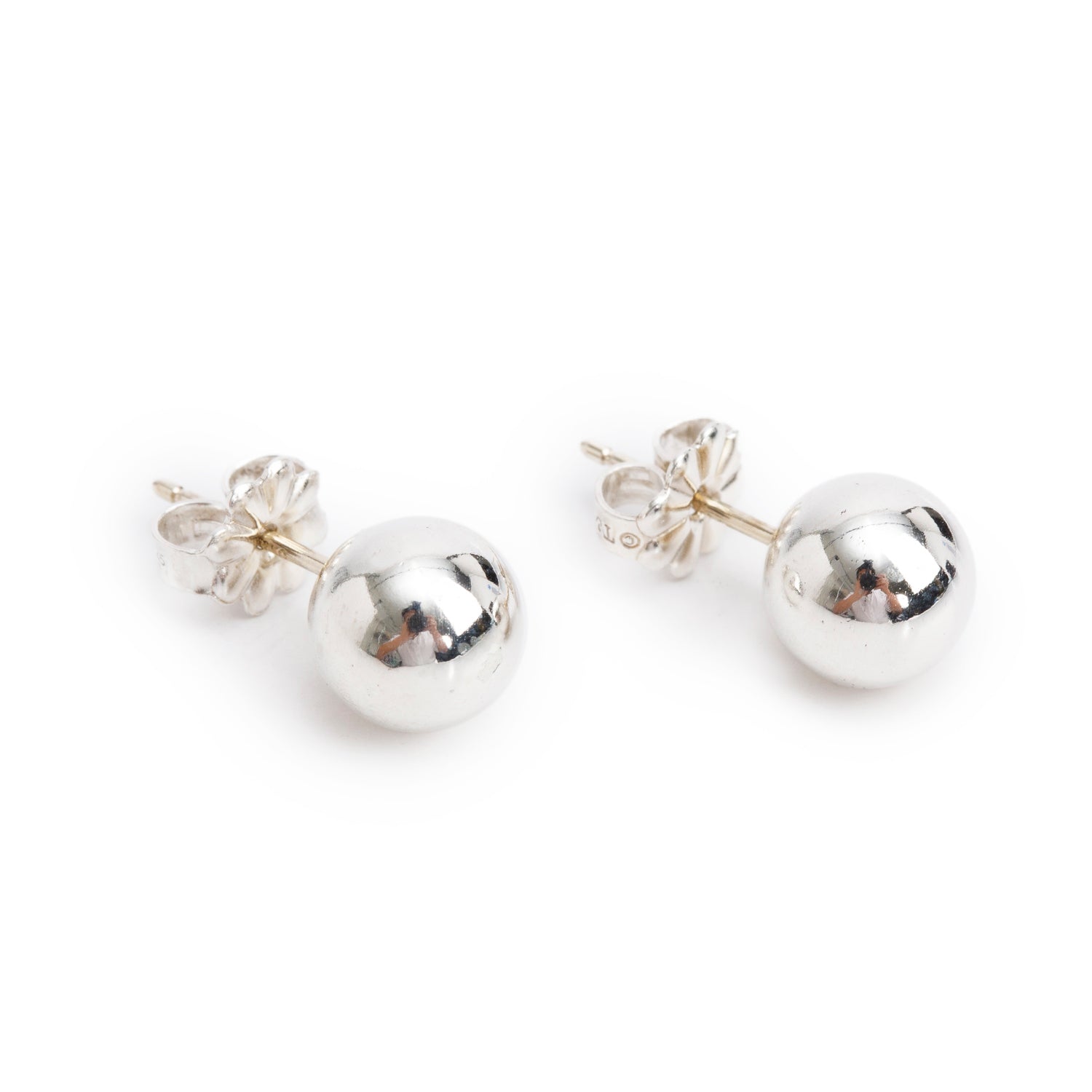 Tiffany & Co. Sterling Silver HardWear 8 MM Ball Earrings