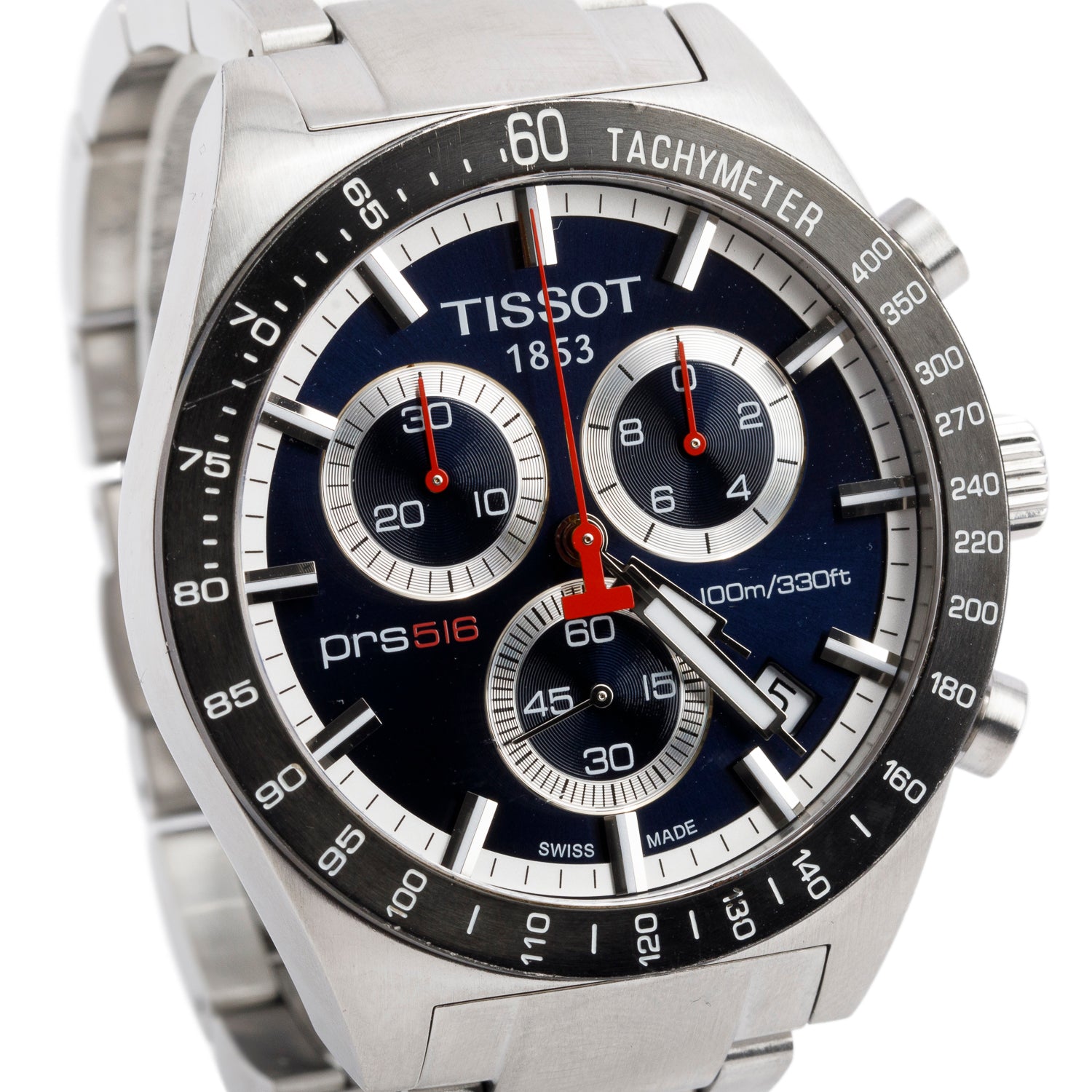 Tissot Stainless Steel PRS 516 42 MM Chronograph Quartz Watch Blue Dial