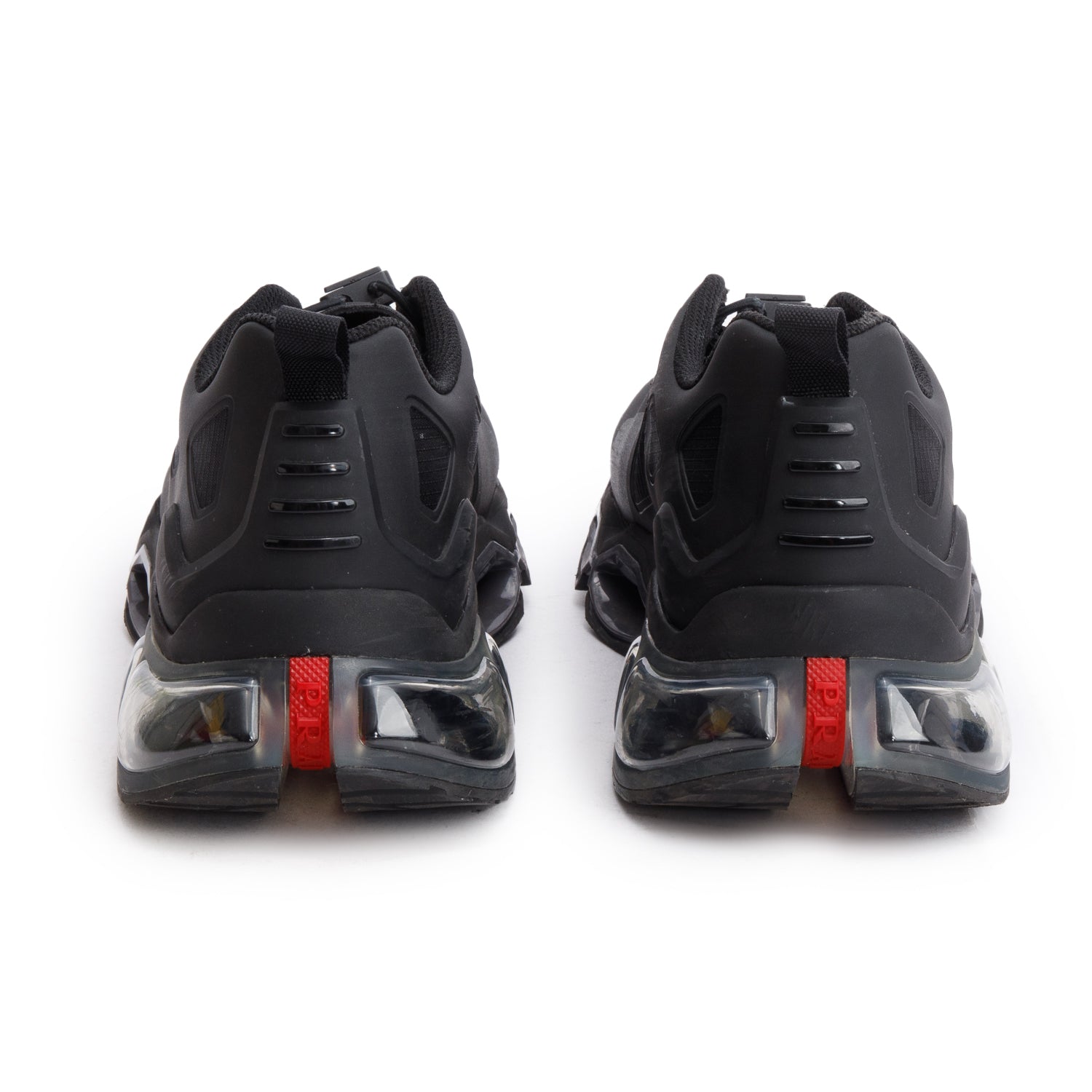 Prada Black Rubber Collision Cross Low Top Sneakers, Men's Size 10 w/ Box