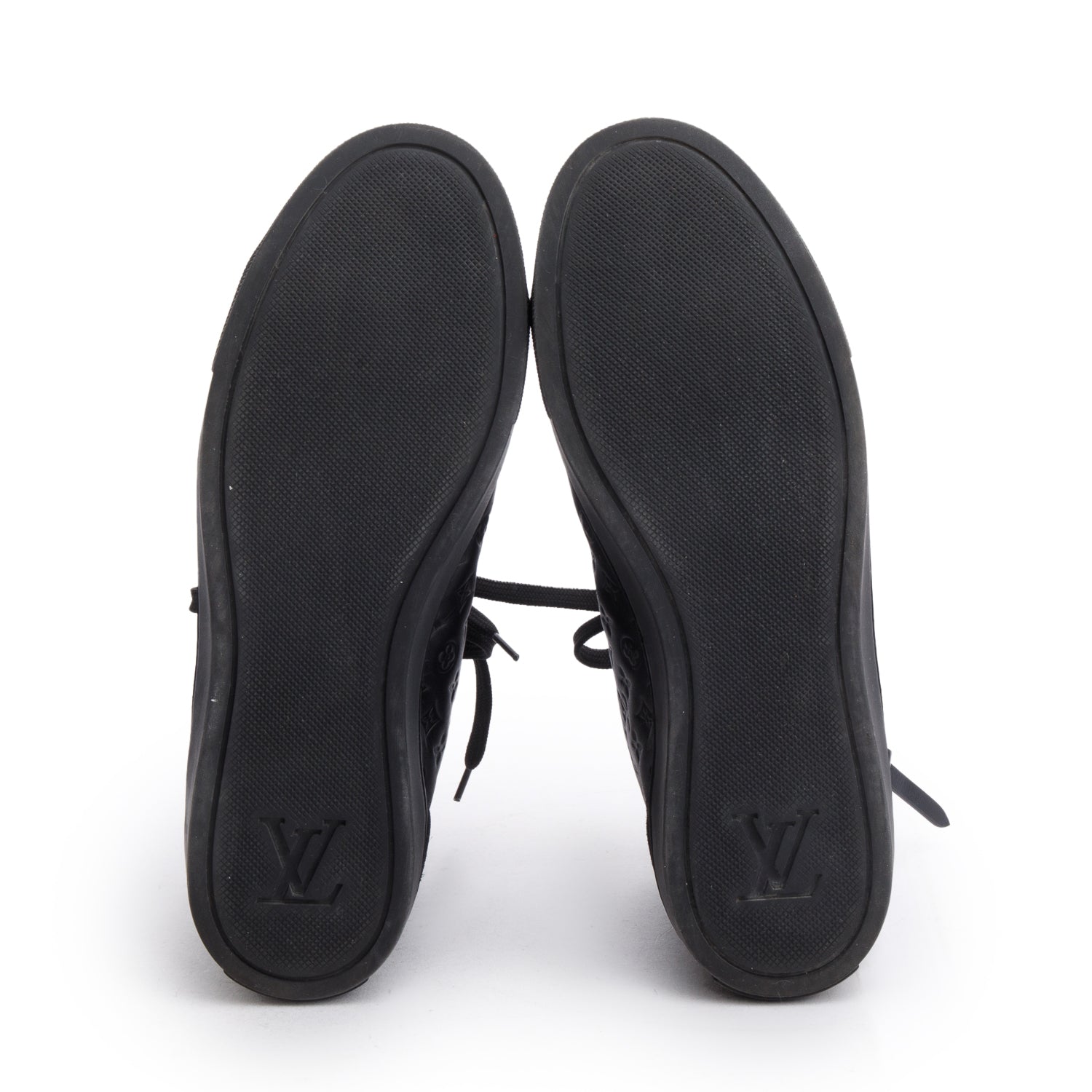 Louis Vuitton Black Empreinte Leather Punchy High Top Sneakers, Size 36.5