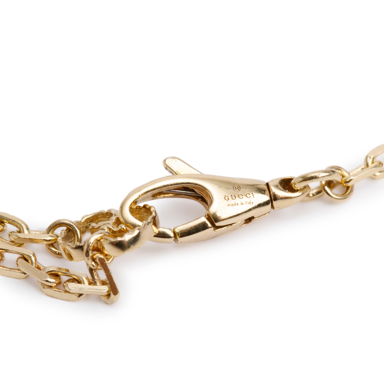 Gucci 18k Yellow Gold Running GG Logo Charm Bracelet w/ Box & Receipt