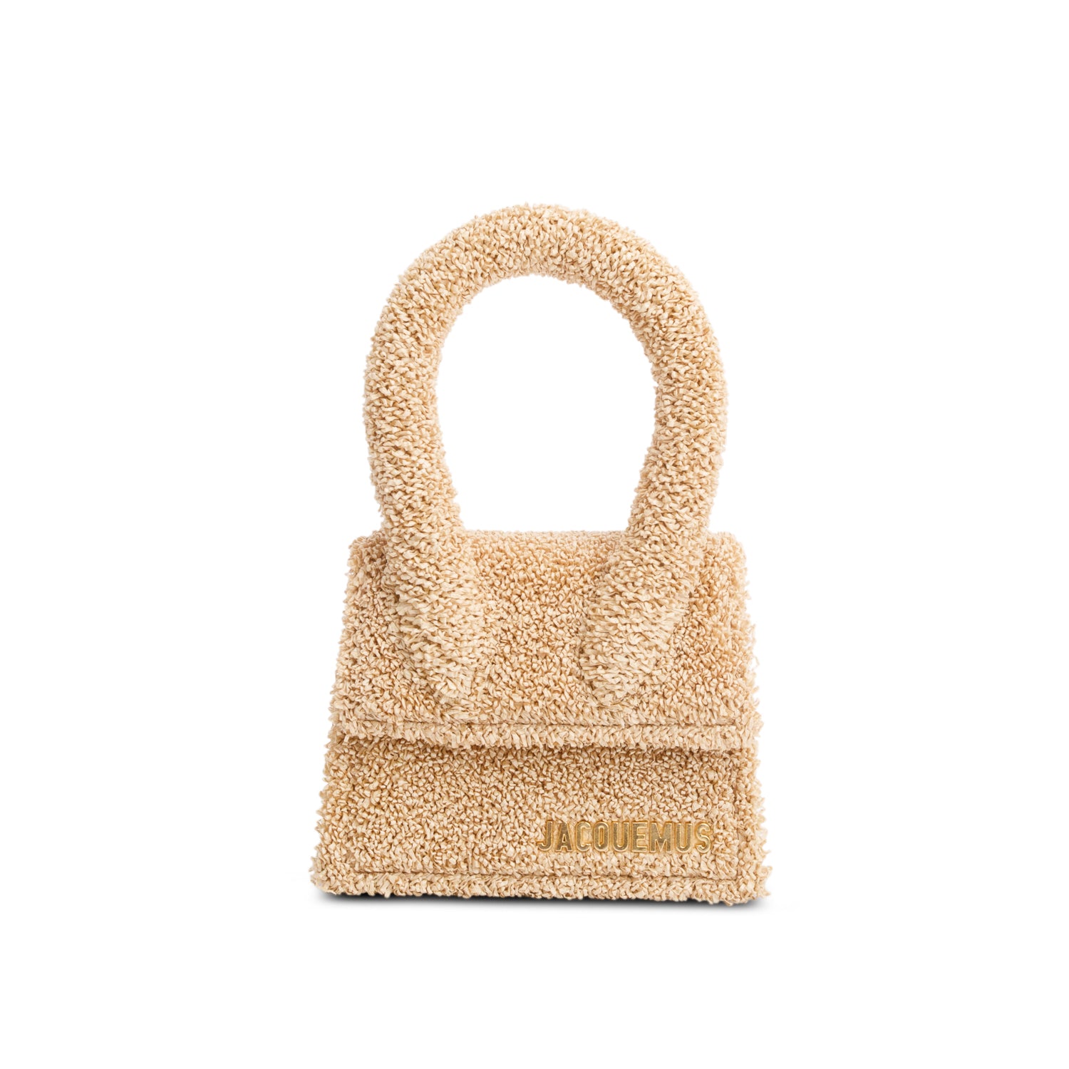 Jacquemus Brown Raffia Mini Signature Le Chiquito Handle Bag w/ Strap