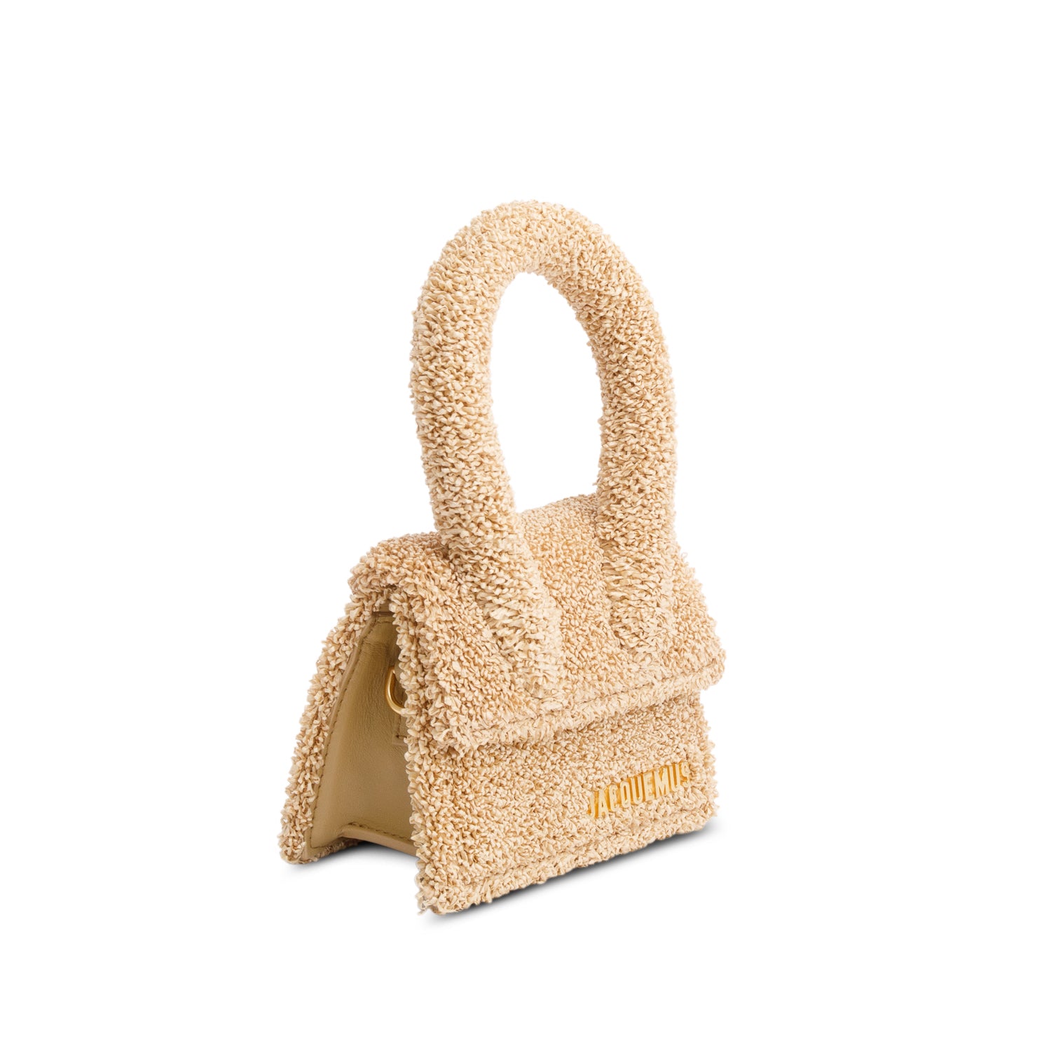 Jacquemus Brown Raffia Mini Signature Le Chiquito Handle Bag w/ Strap
