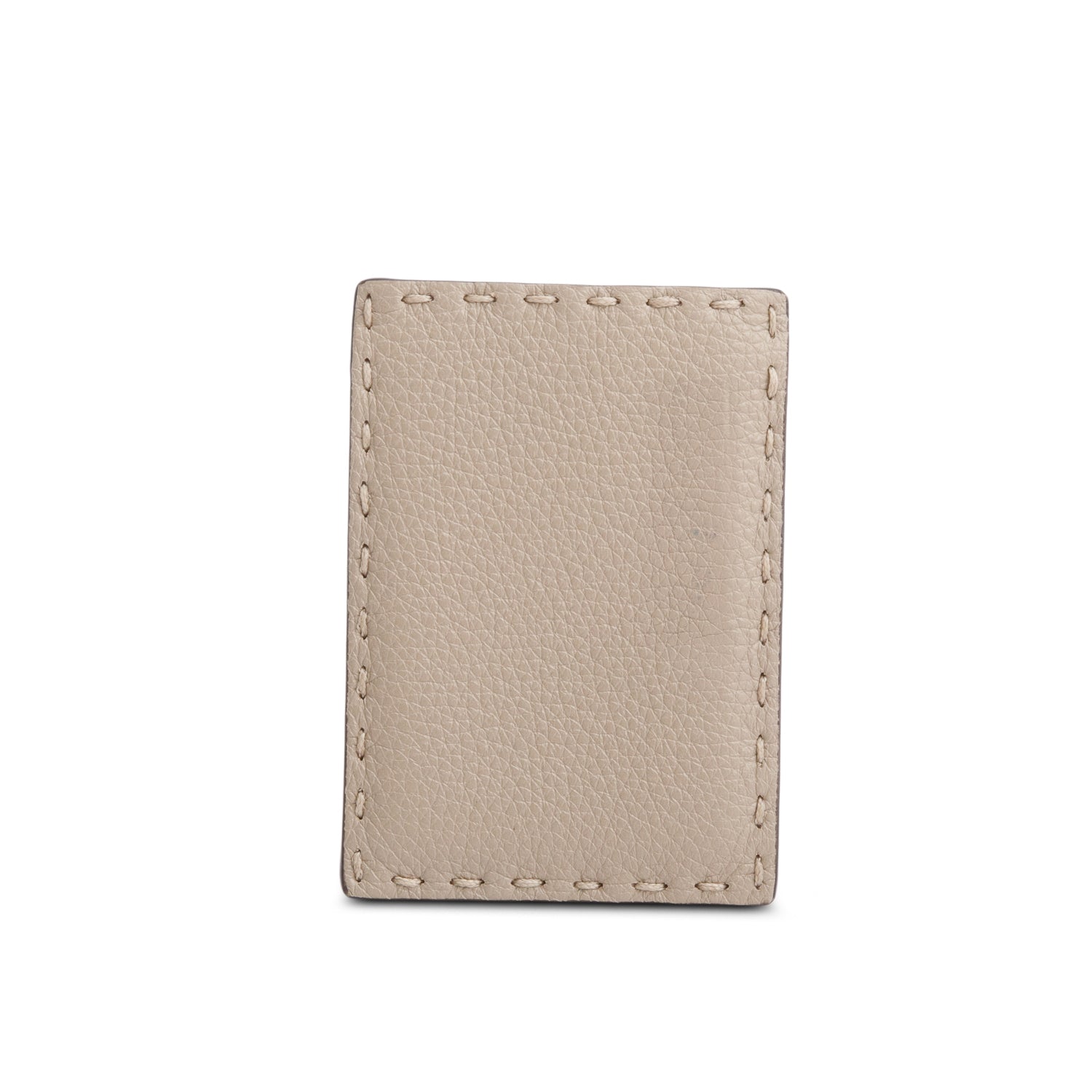 Fendi Beige Selleria Grained Leather Card Holder