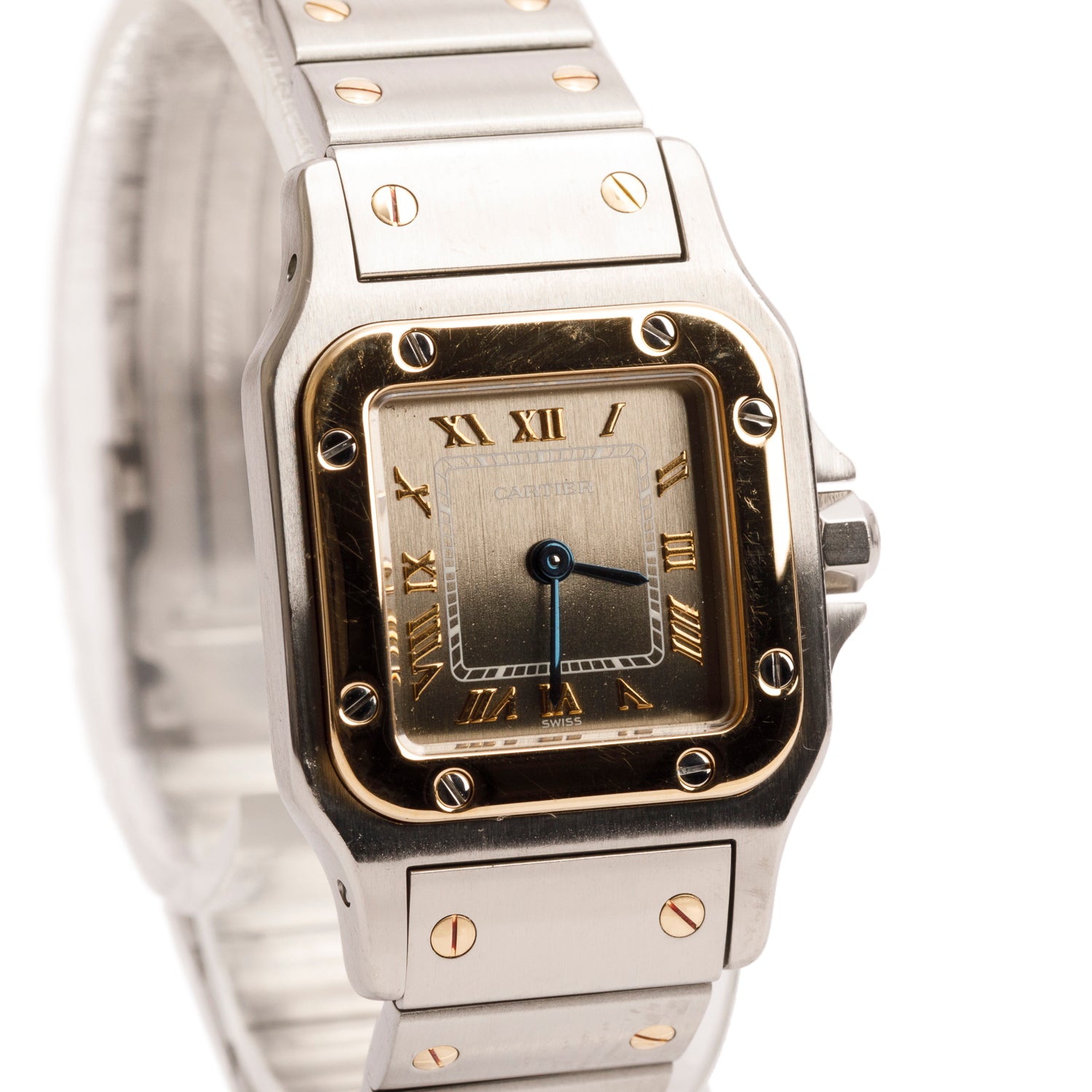 Cartier Stainless Steel & 18k Yellow Gold Santos De Cartier Galbee Quartz Watch, Small Model 1567