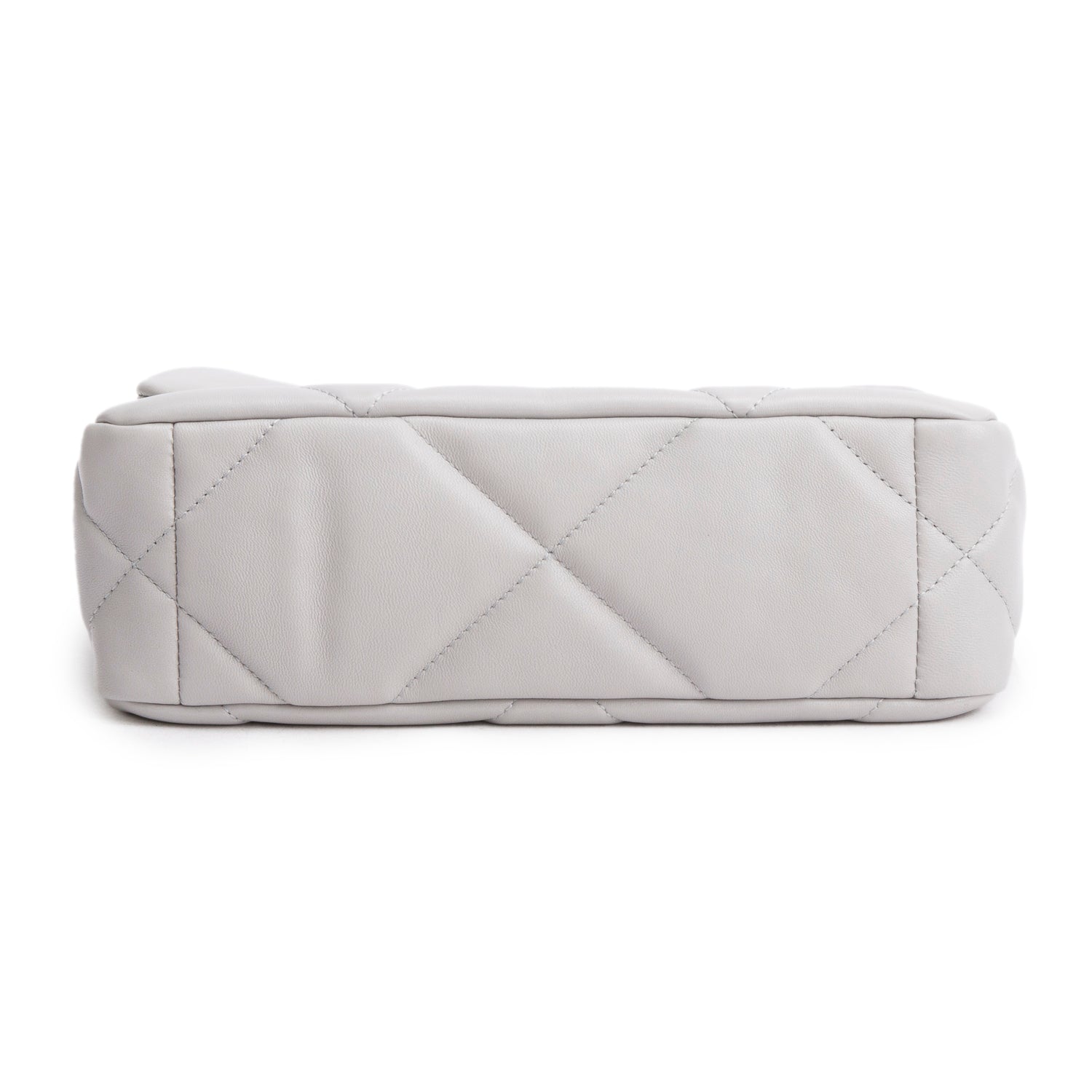 Chanel Grey Lambskin Leather Medium 19 Flap Bag w/ Box