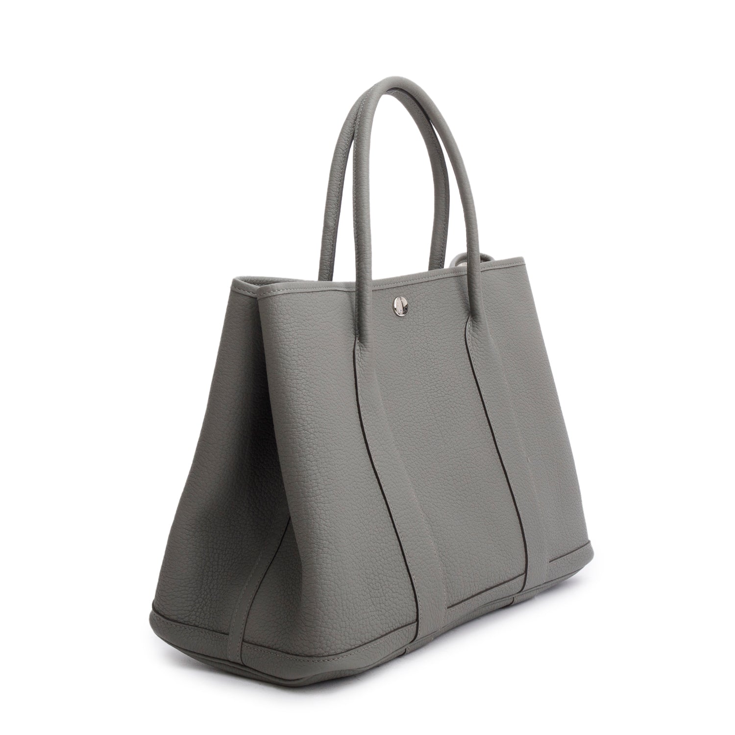 Hermes 2022 Gris Meyer Negonda Leather Garden Party 36 w/ Box