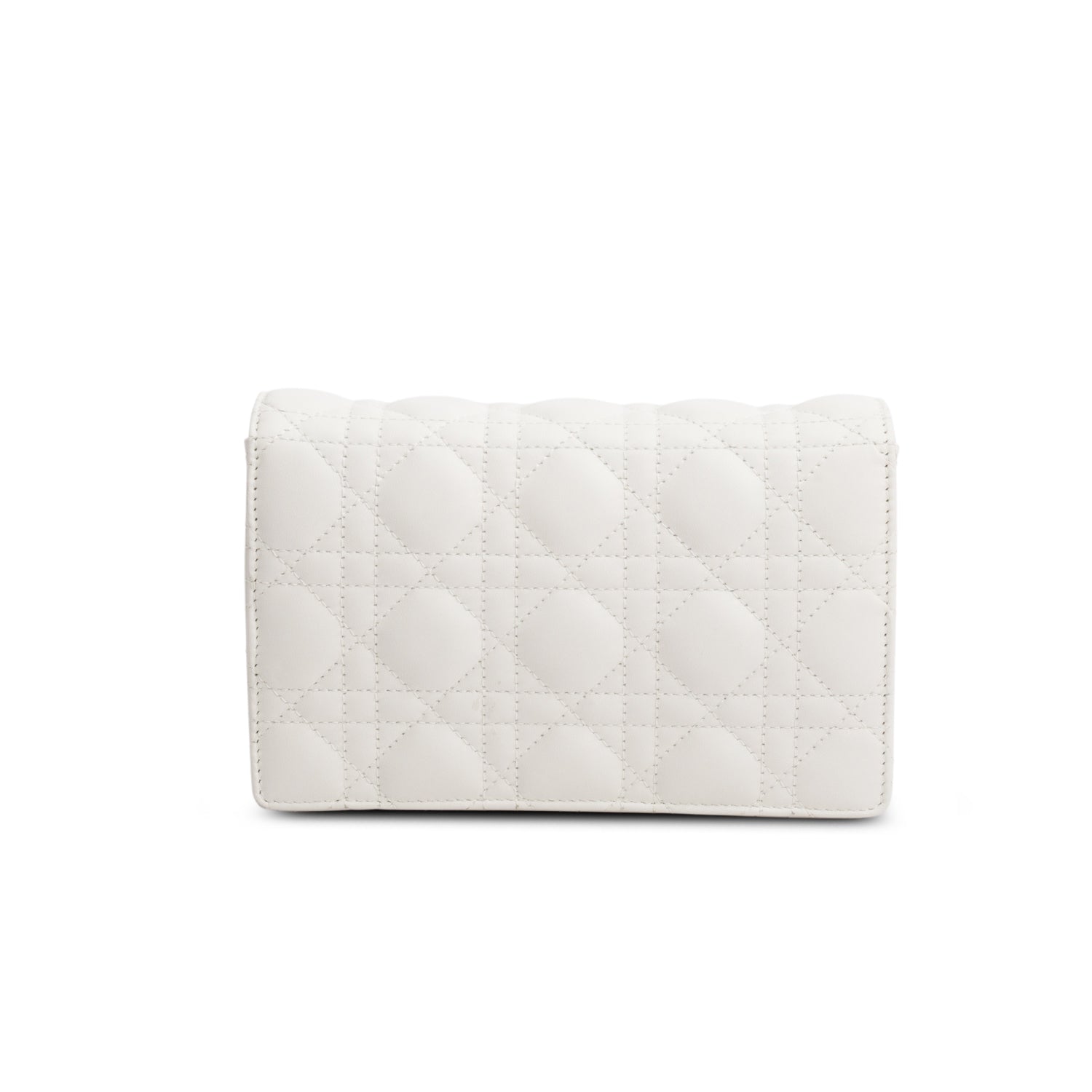 Christian Dior 2022 White Lambskin Cannage My Dior Daily Chain Pouch